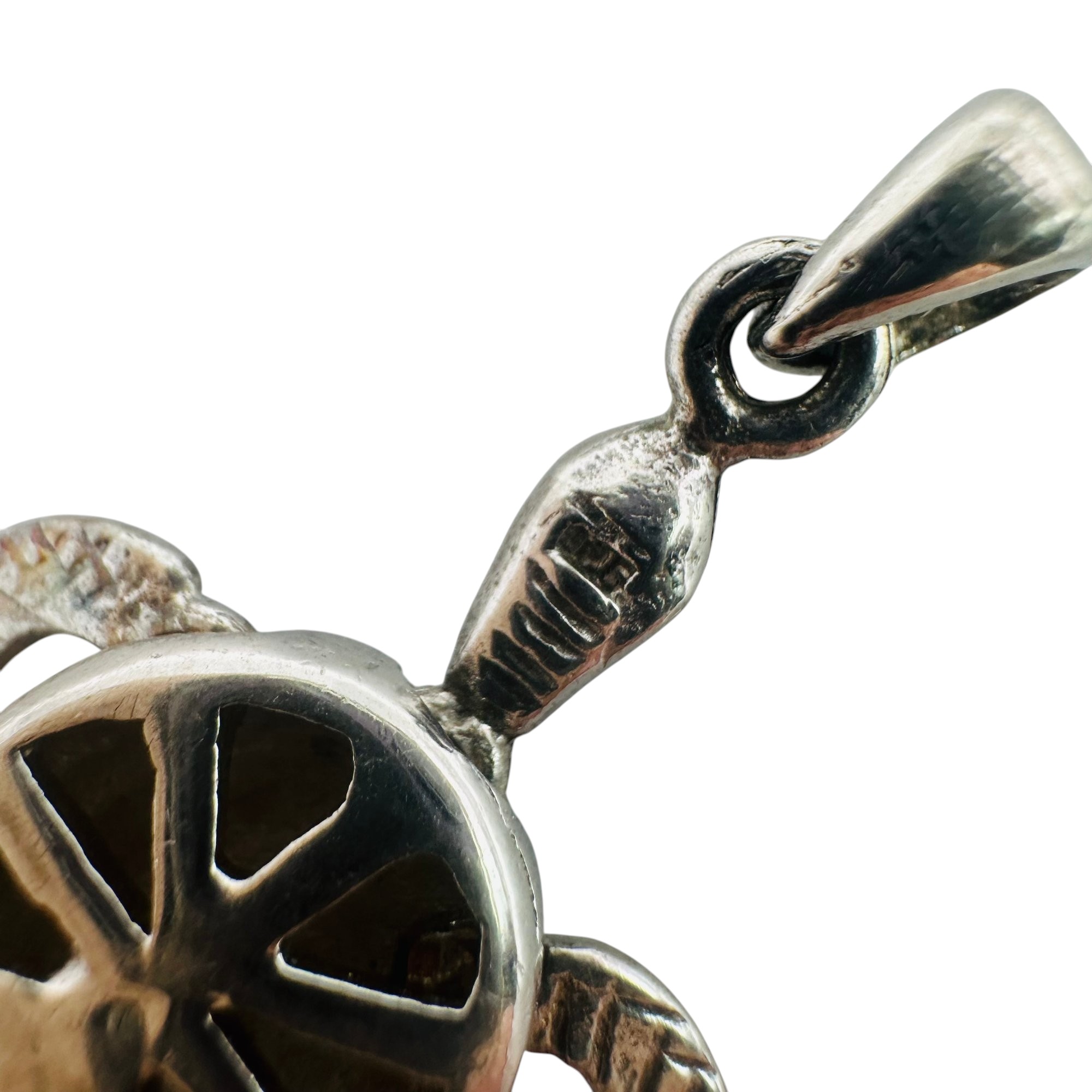 Sterling Opal Moving Turtle Pendant