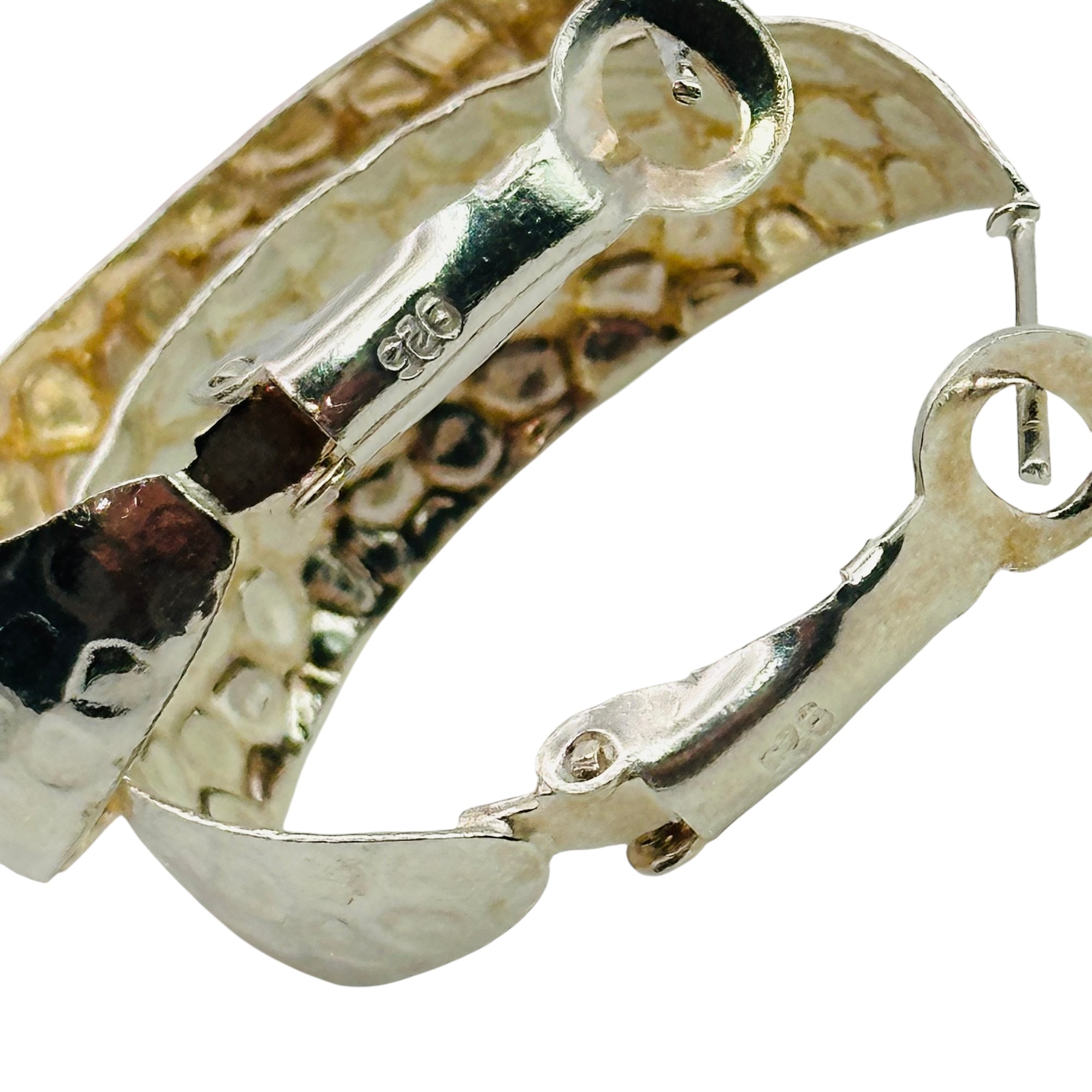 Sterling Hammered Hoop Earrings