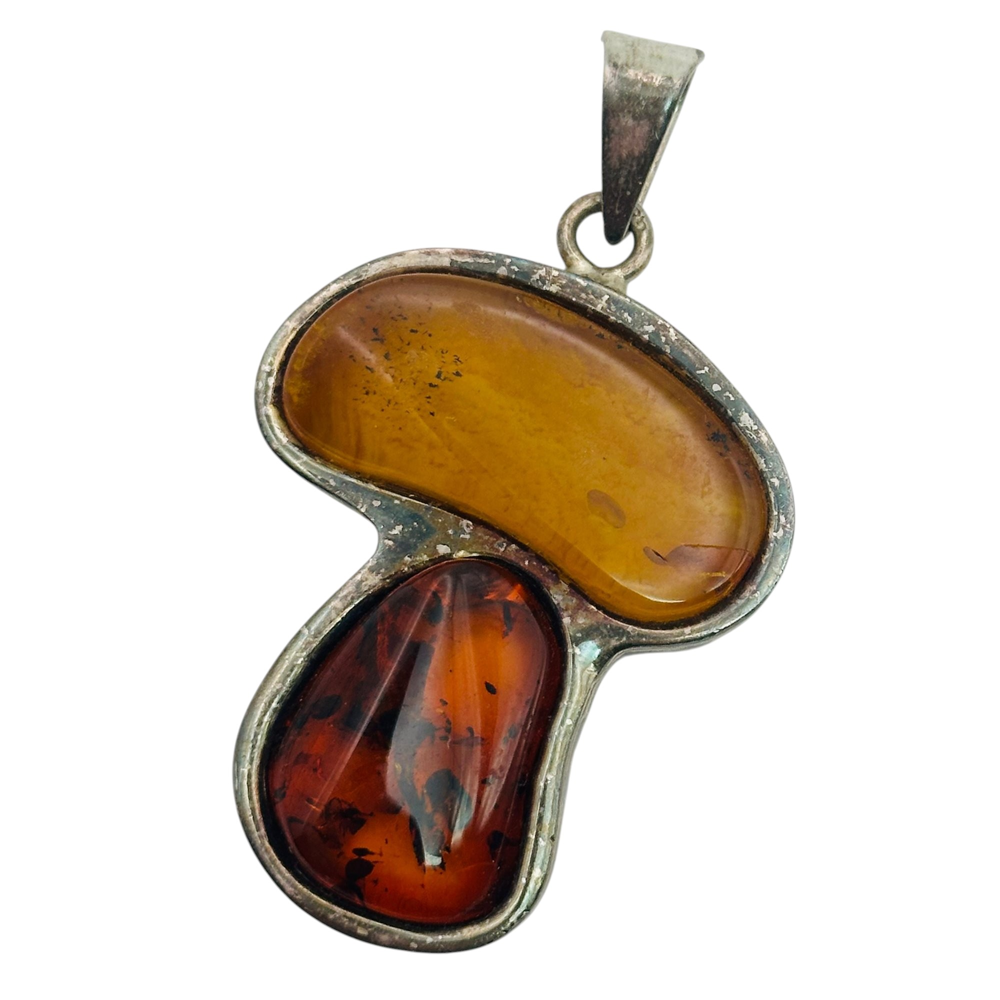 Sterling Amber Pendant