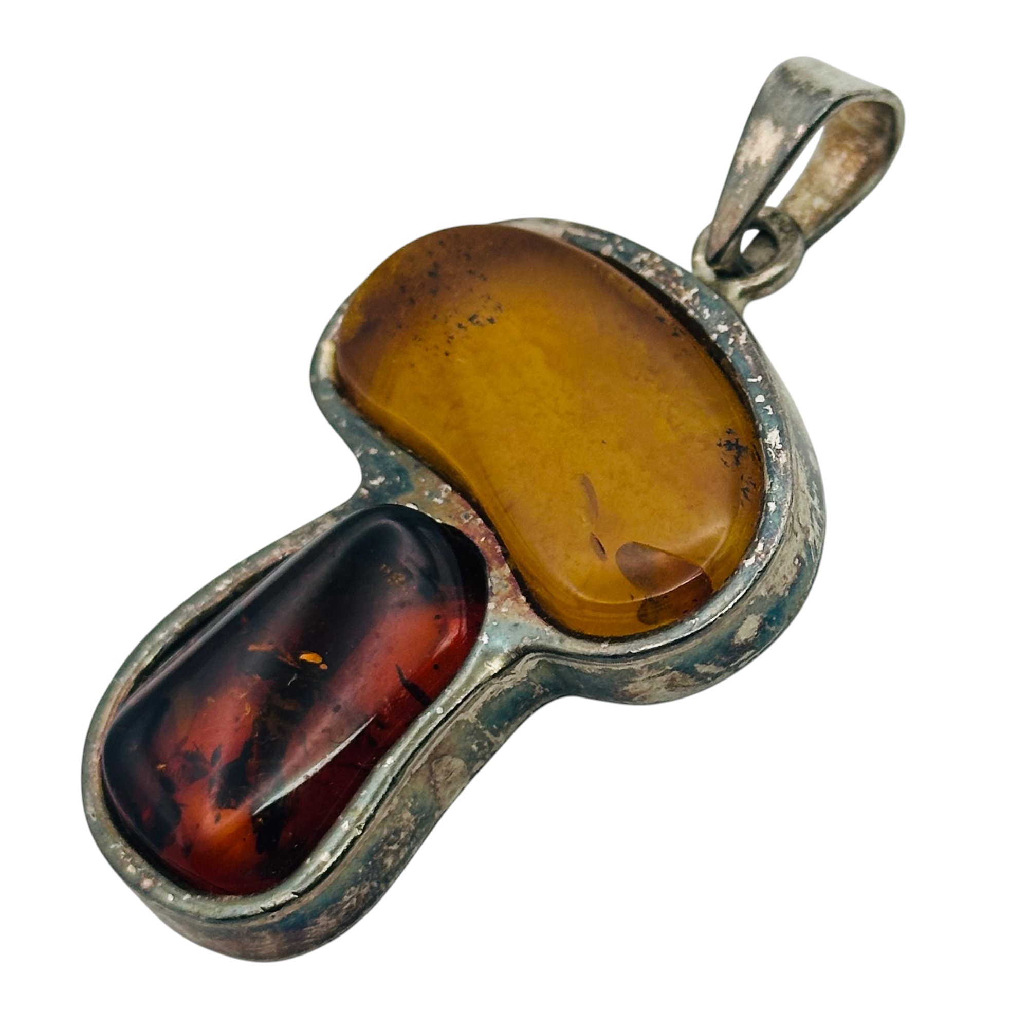 Sterling Amber Pendant