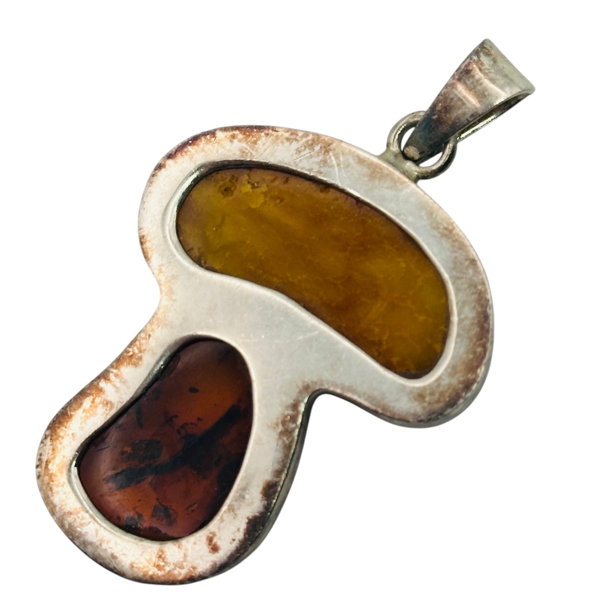 Sterling Amber Pendant