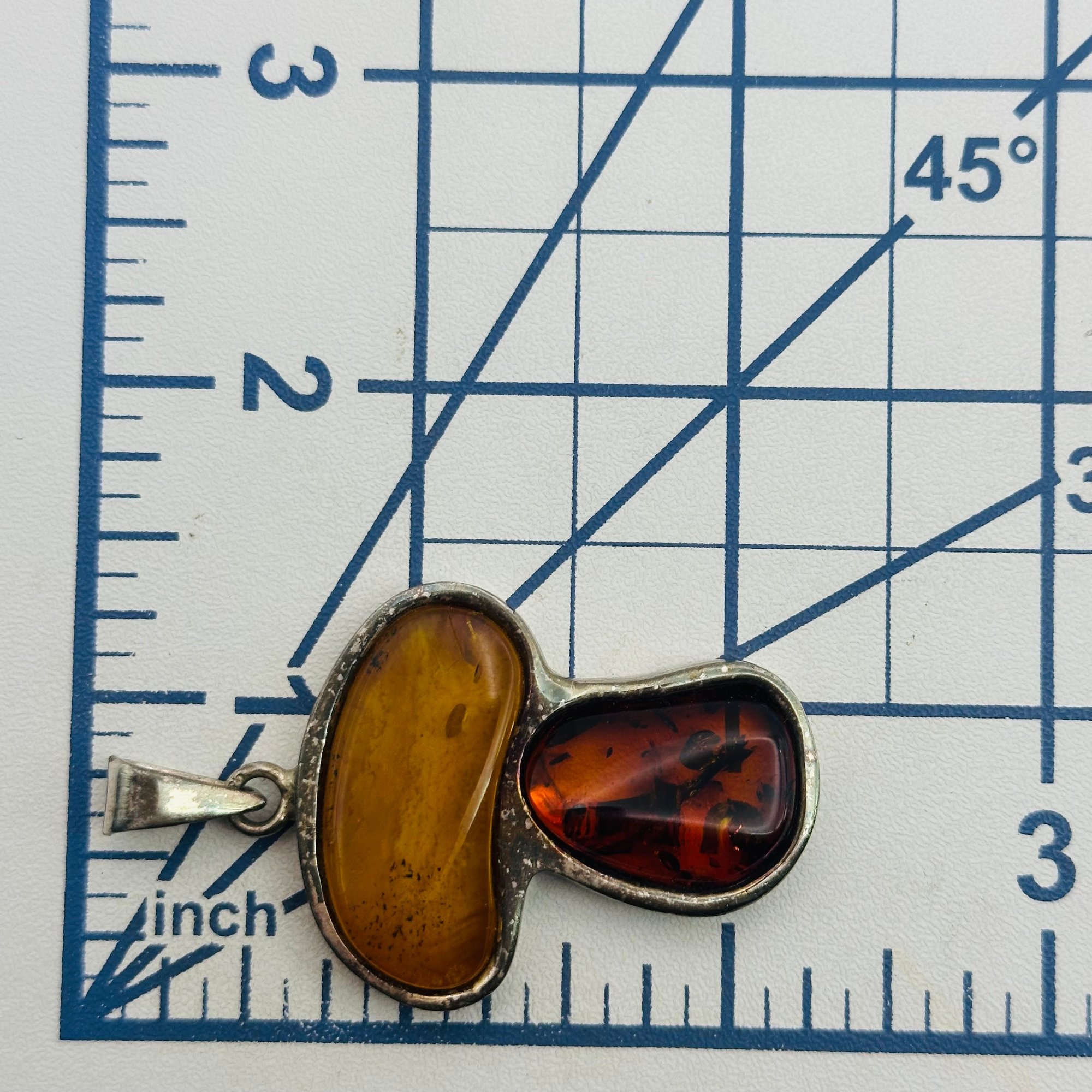 Sterling Amber Pendant
