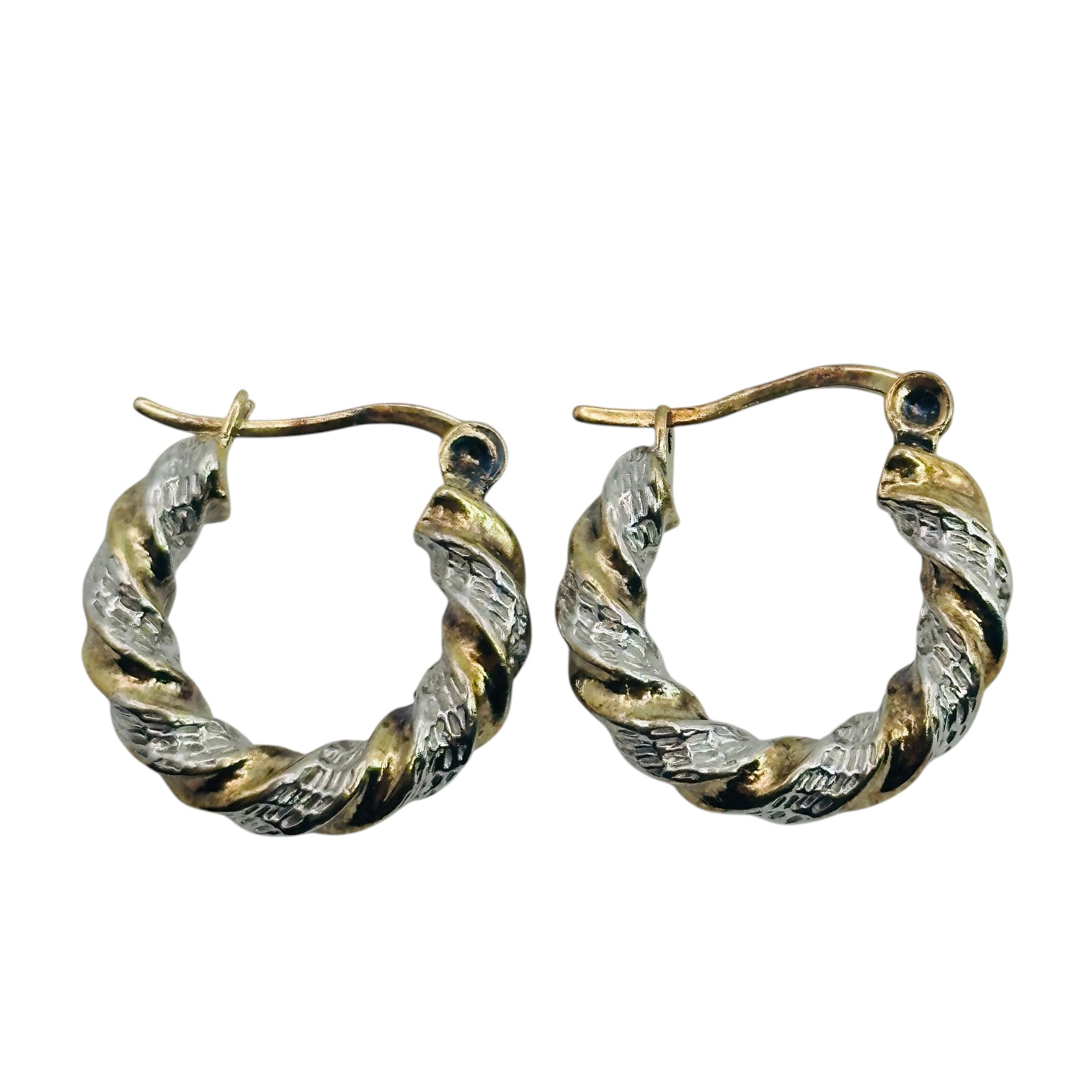 Signed Sterling Twisted Hoop Earrings
