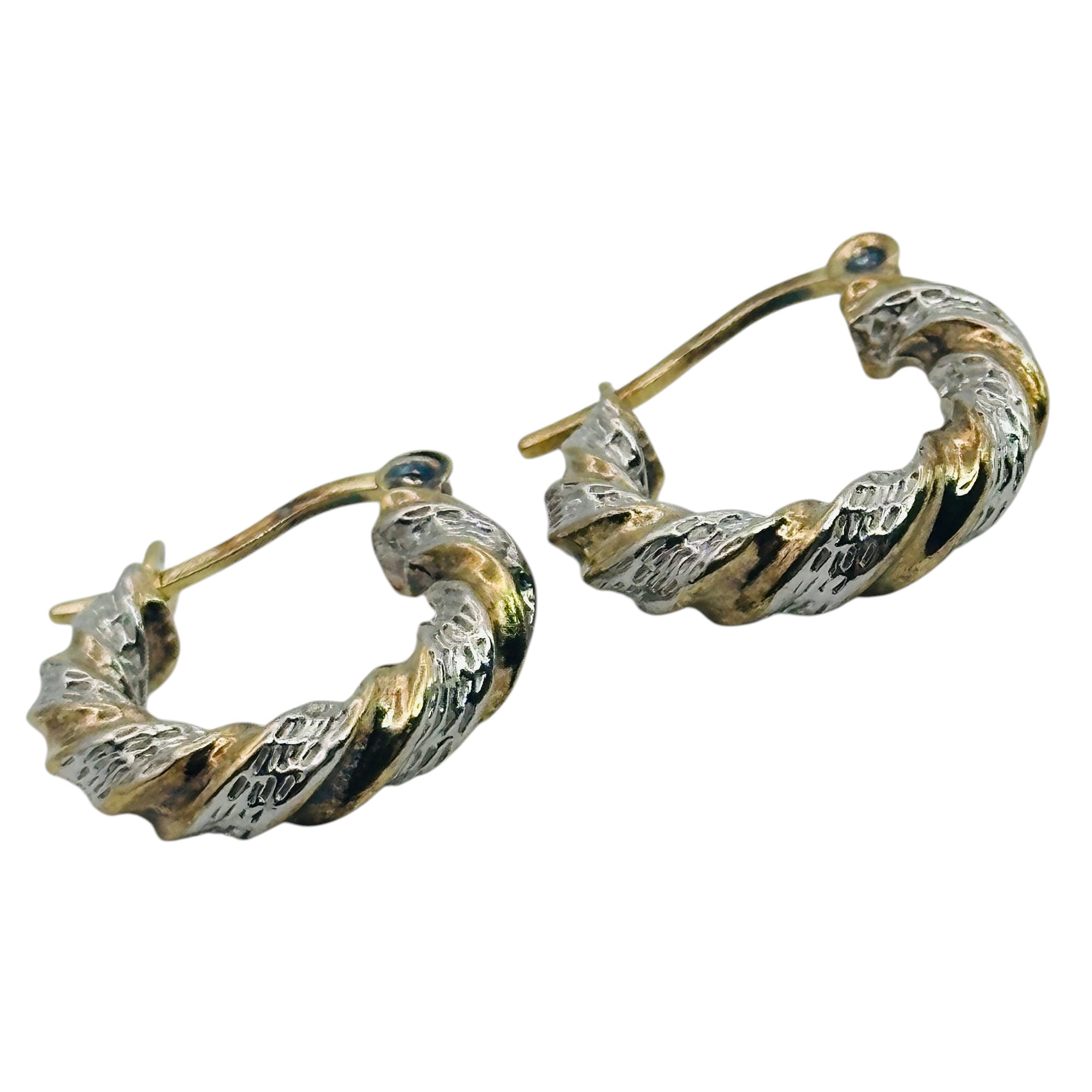 Signed Sterling Twisted Hoop Earrings