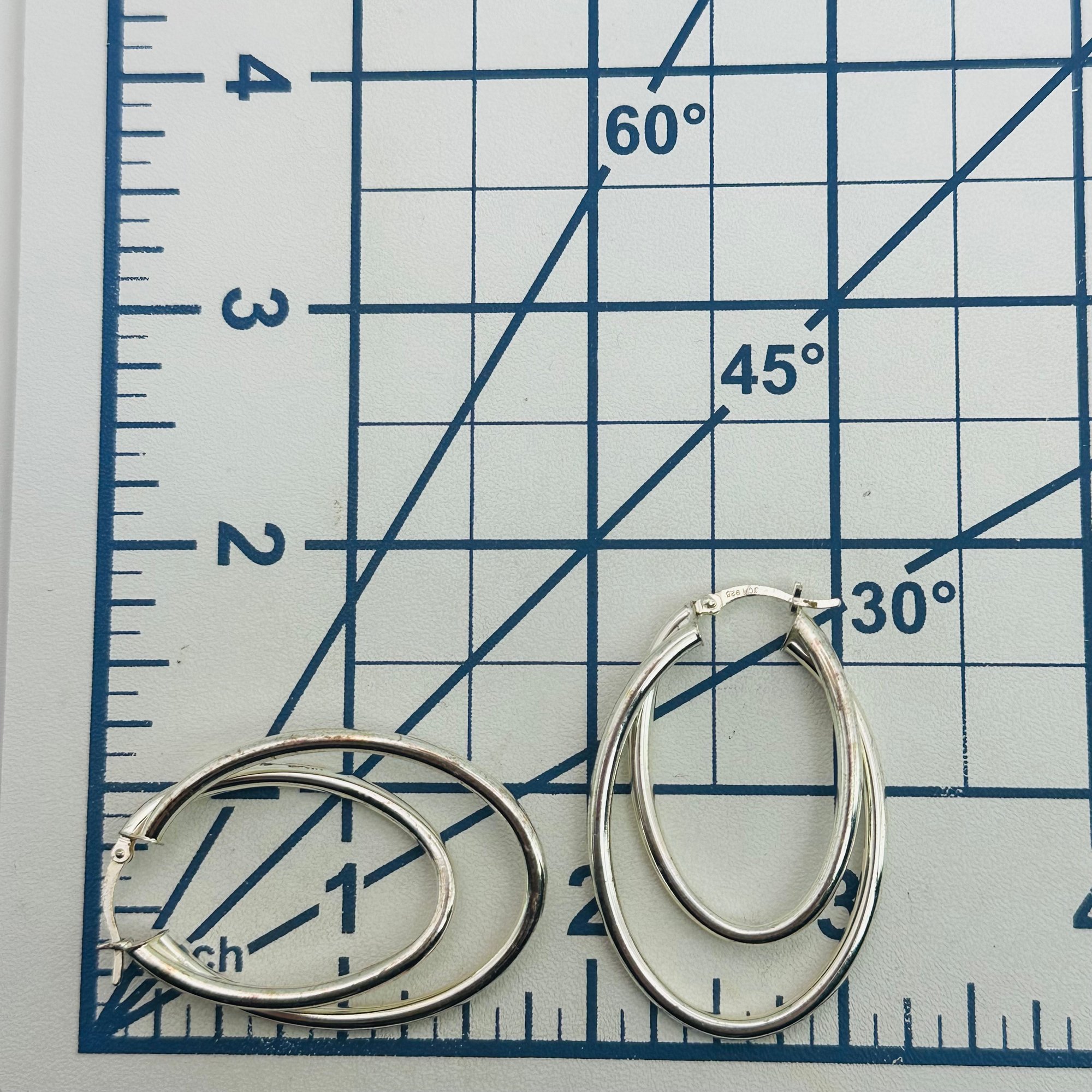 Signed Sterling Double Hoop Earrings