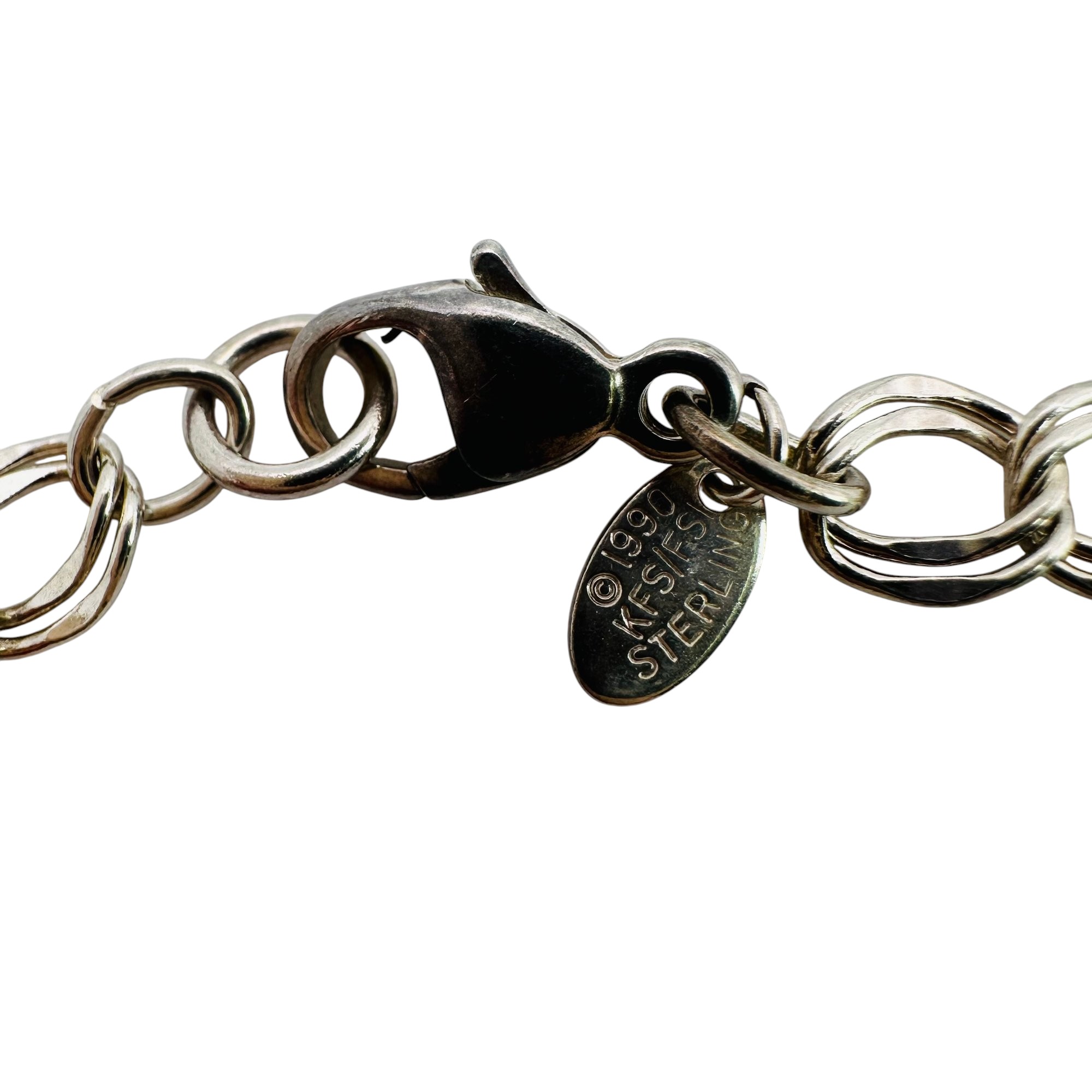 Signed Sterling Double Curb Chain Bracelet
