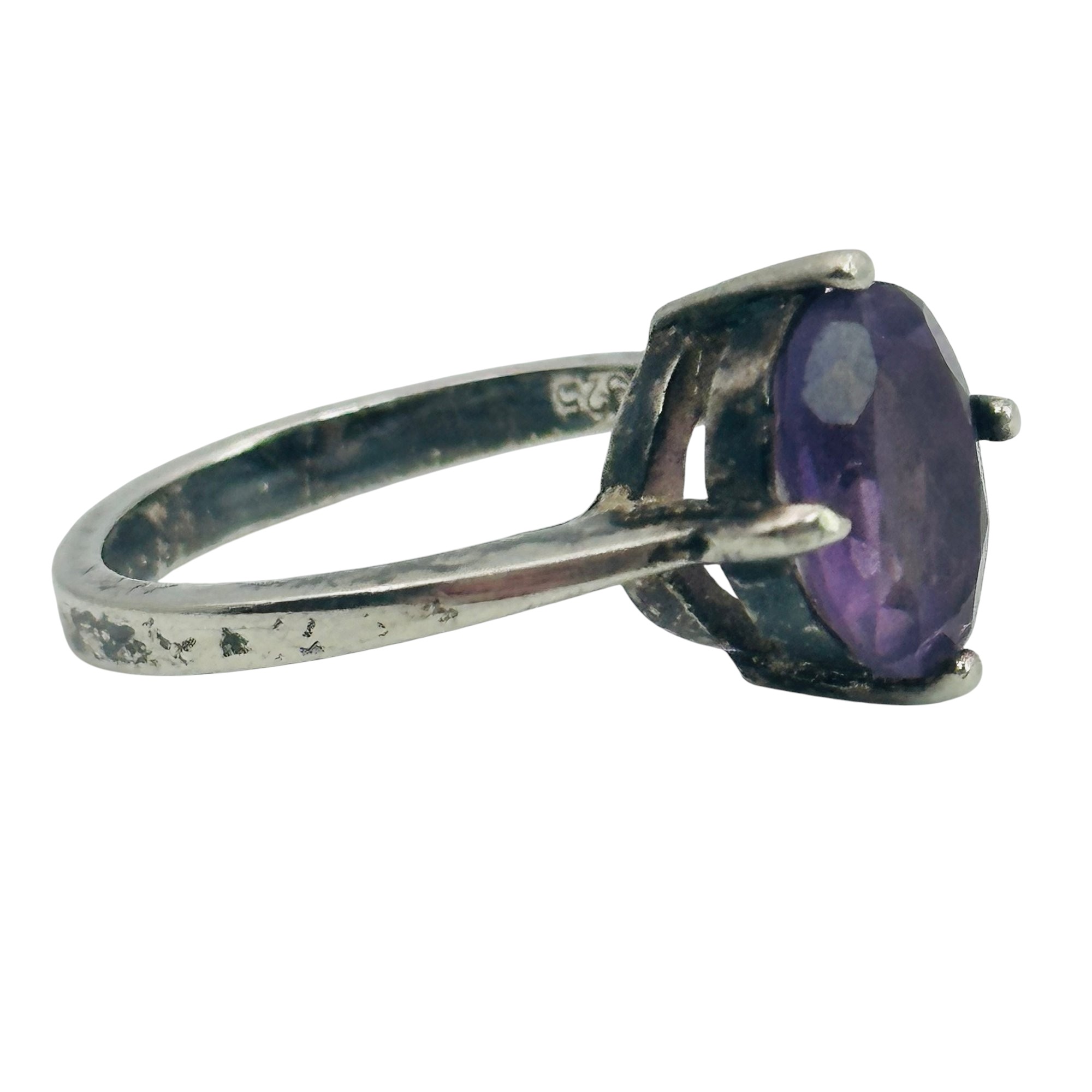 Sterling Amethyst Ring Sz 7