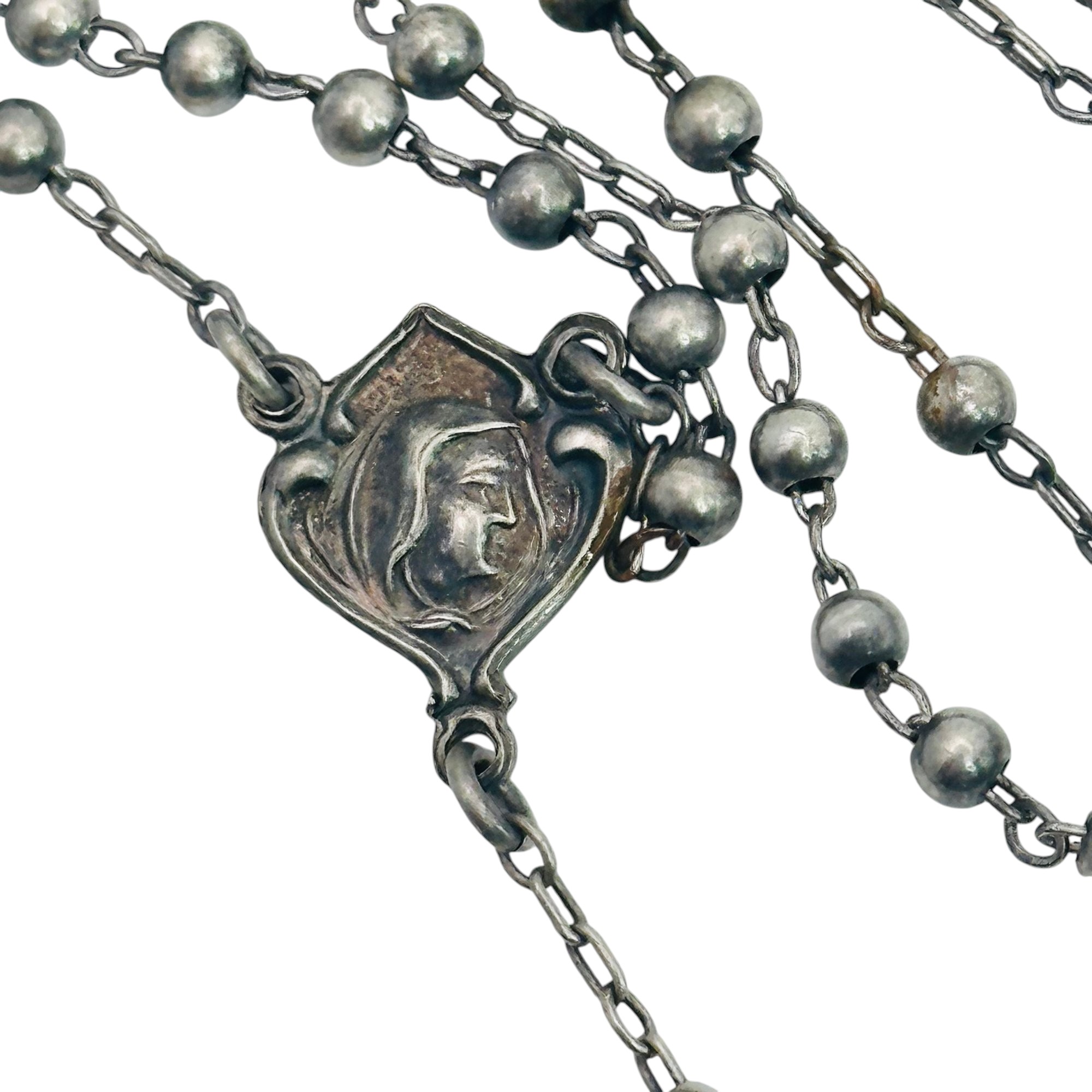 Sterling Catholic Rosary Five Decade Layout
