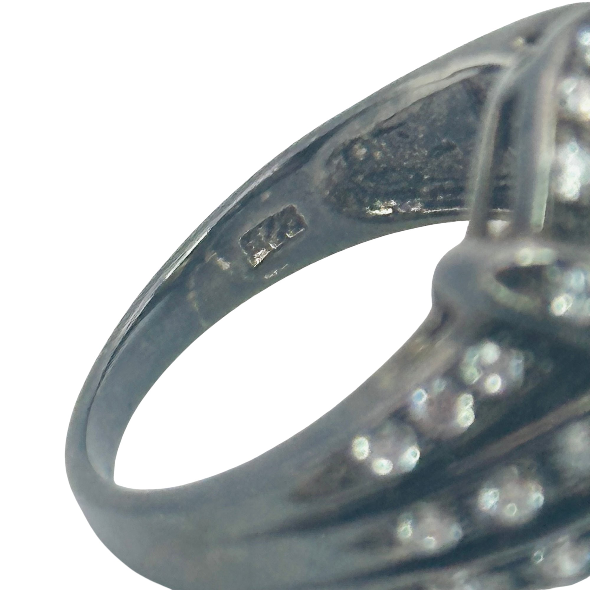 Sterling Topaz Belt Ring Sz 6