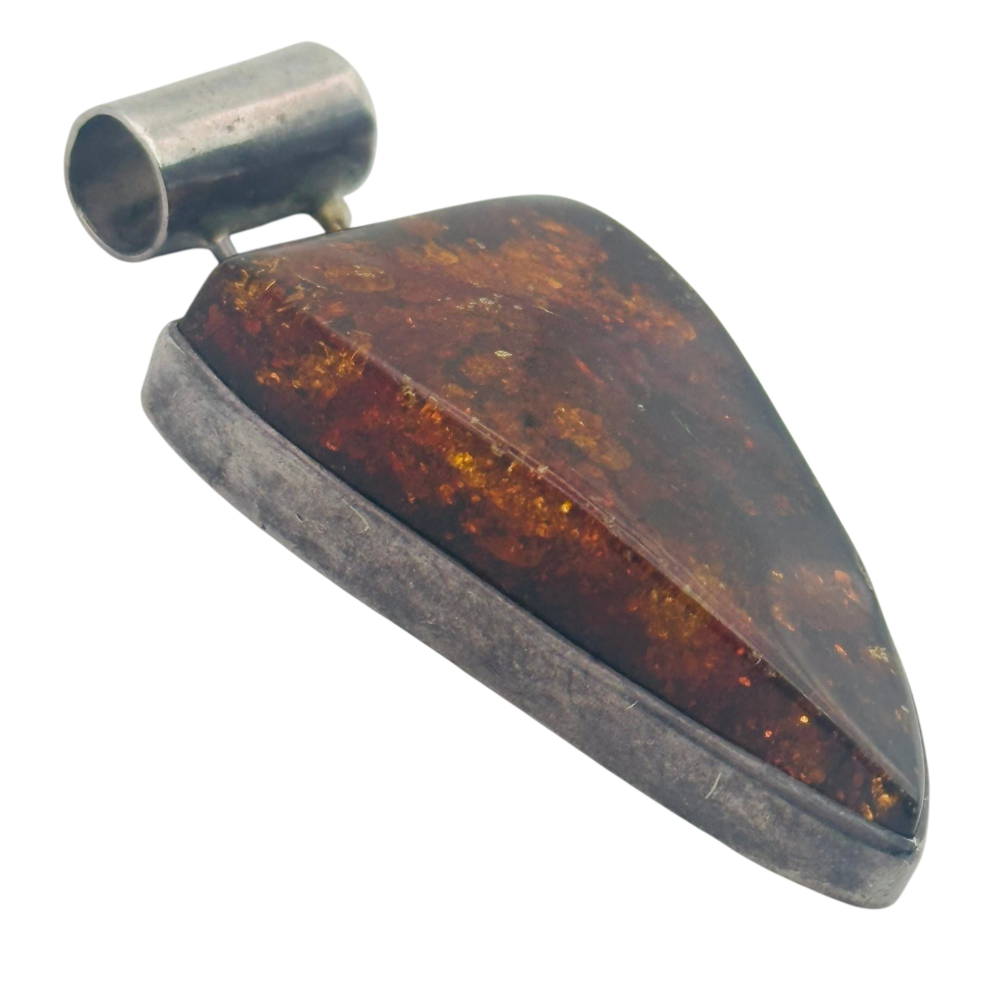 Sterling Amber Pendant