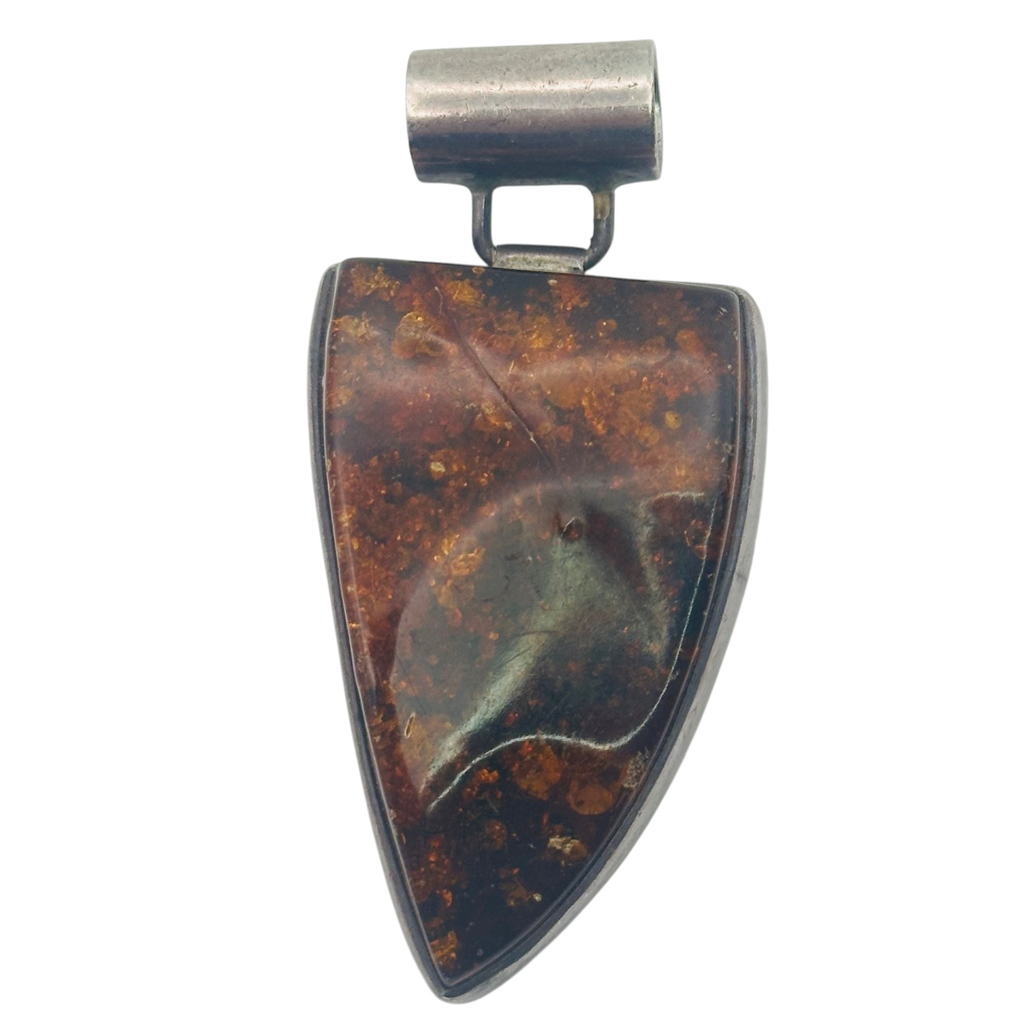 Sterling Amber Pendant