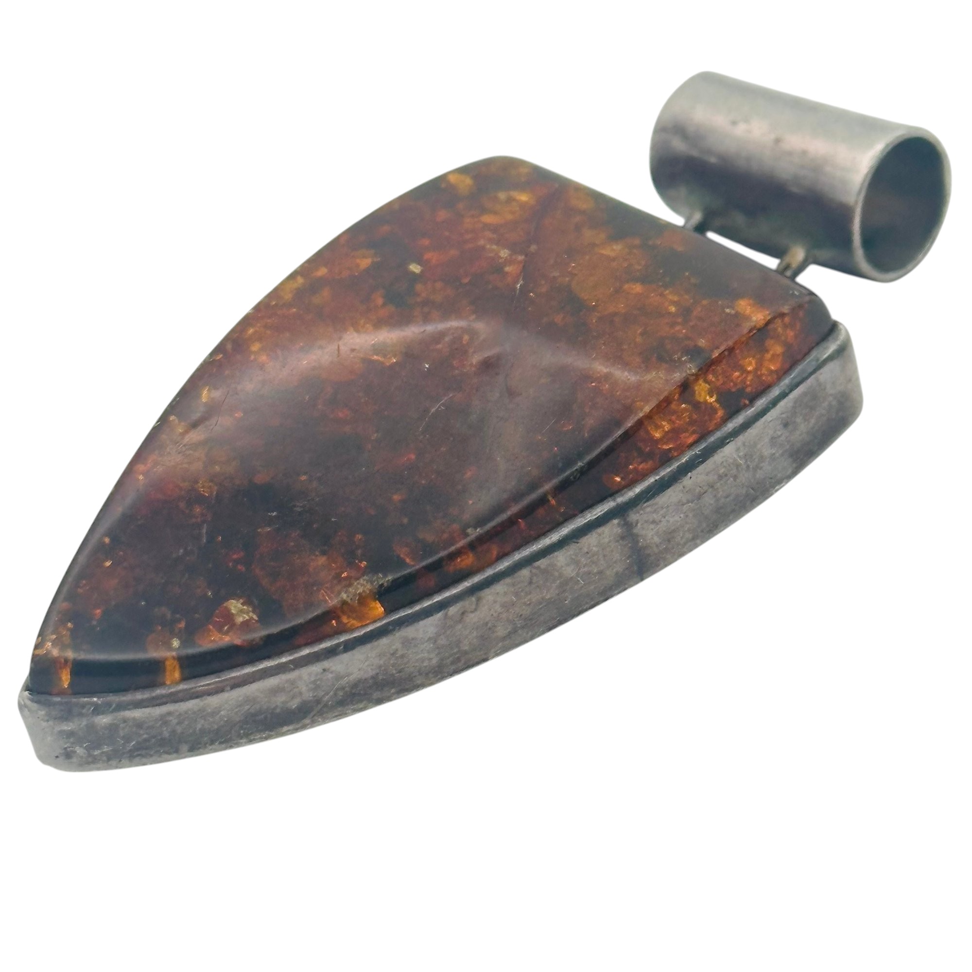 Sterling Amber Pendant