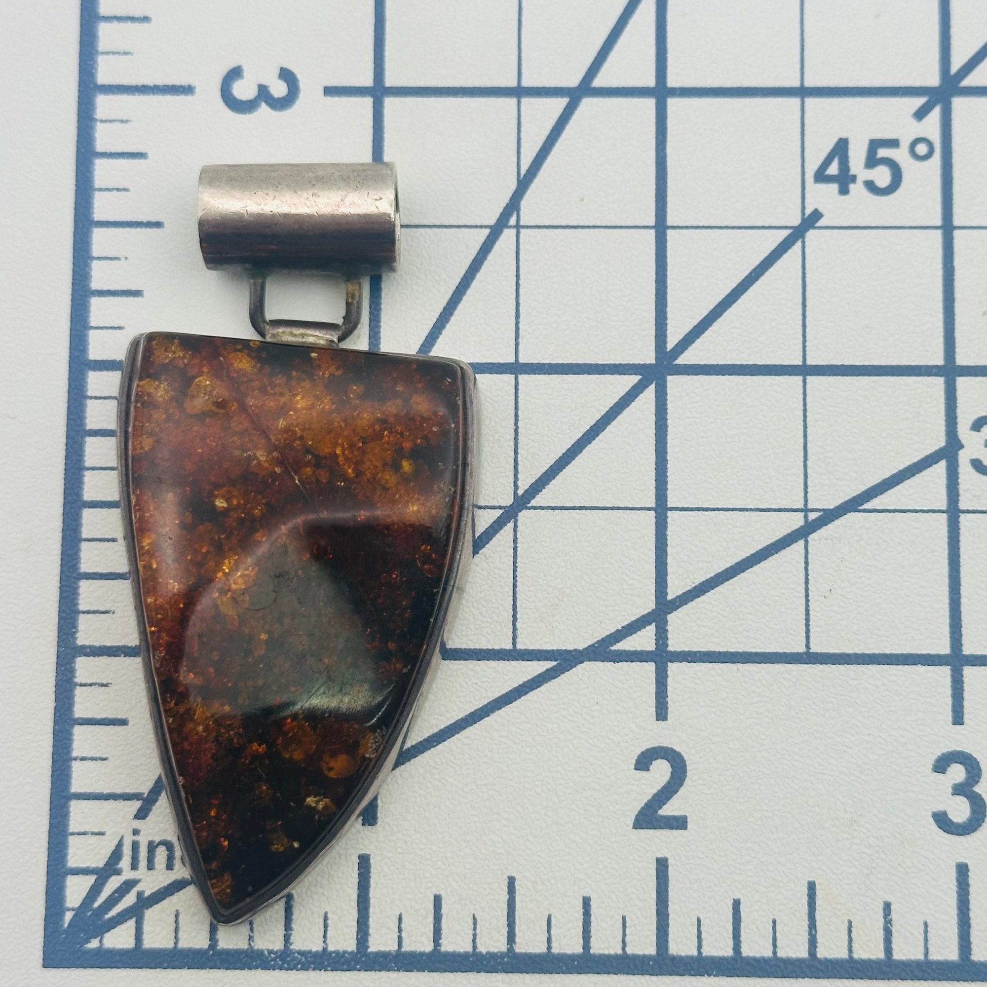 Sterling Amber Pendant