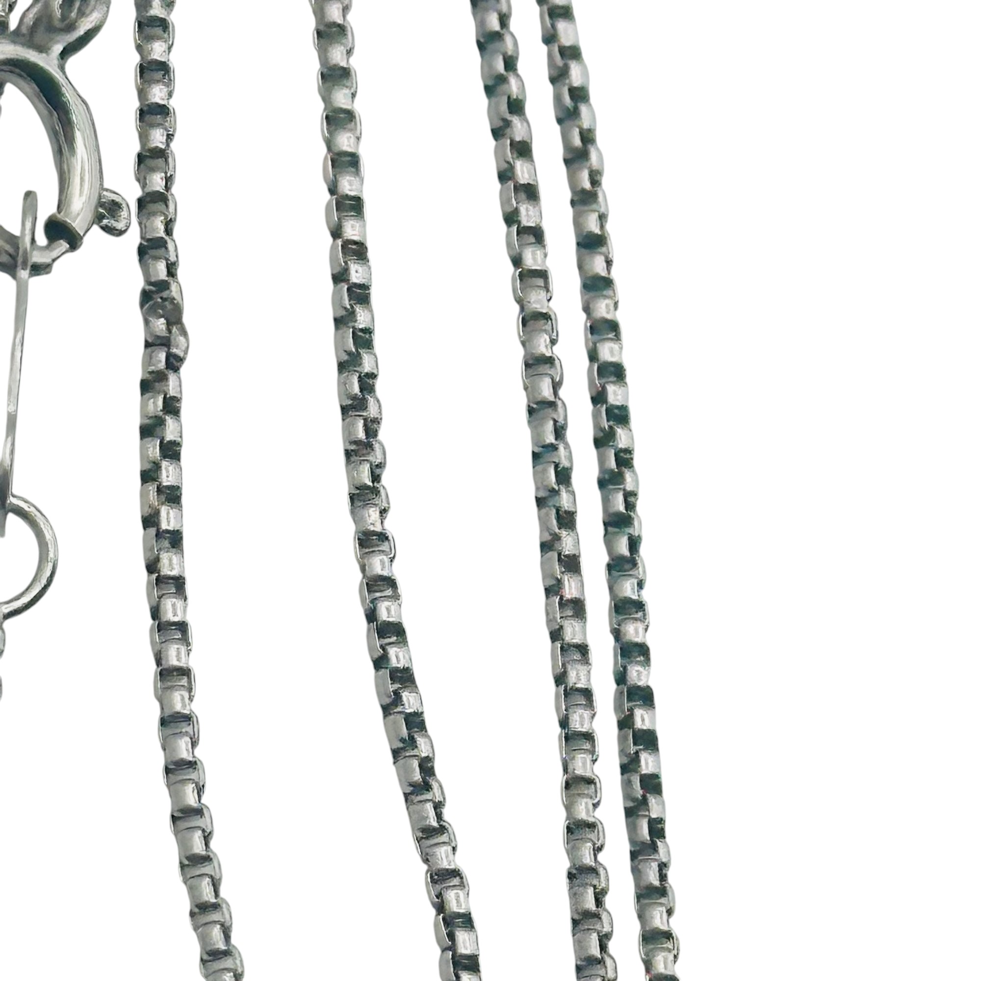 Signed Sterling Box Chain Necklace