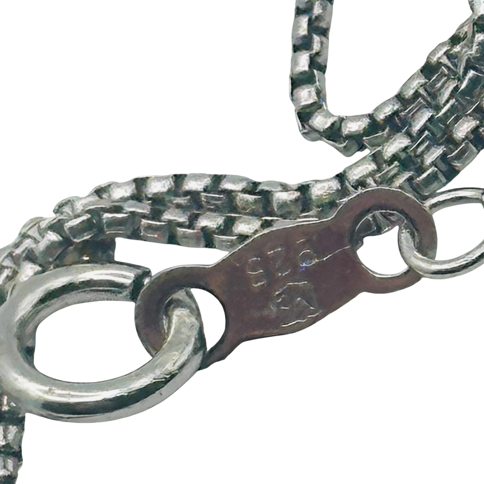 Signed Sterling Box Chain Necklace