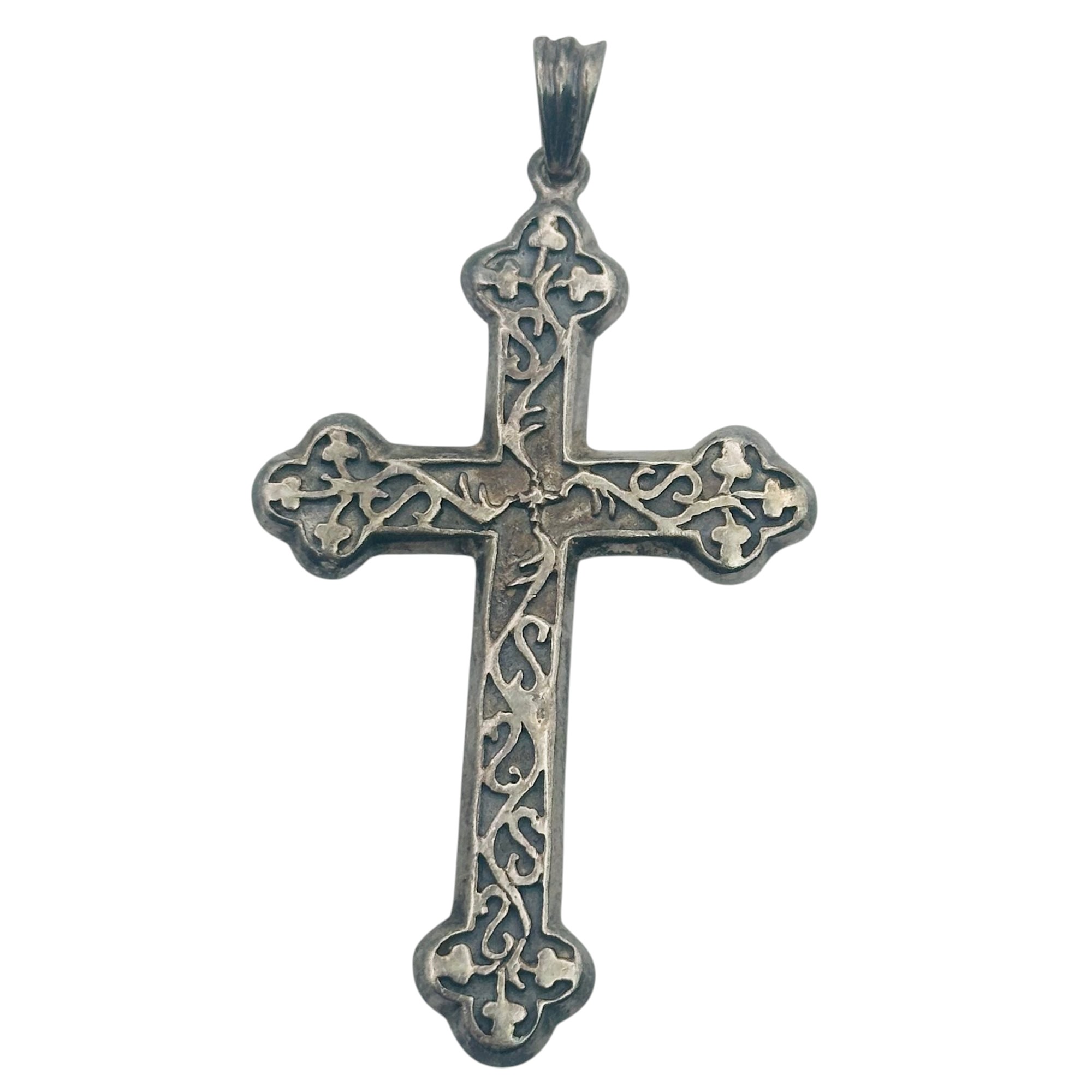 Sterling Overlay Cross Pendant