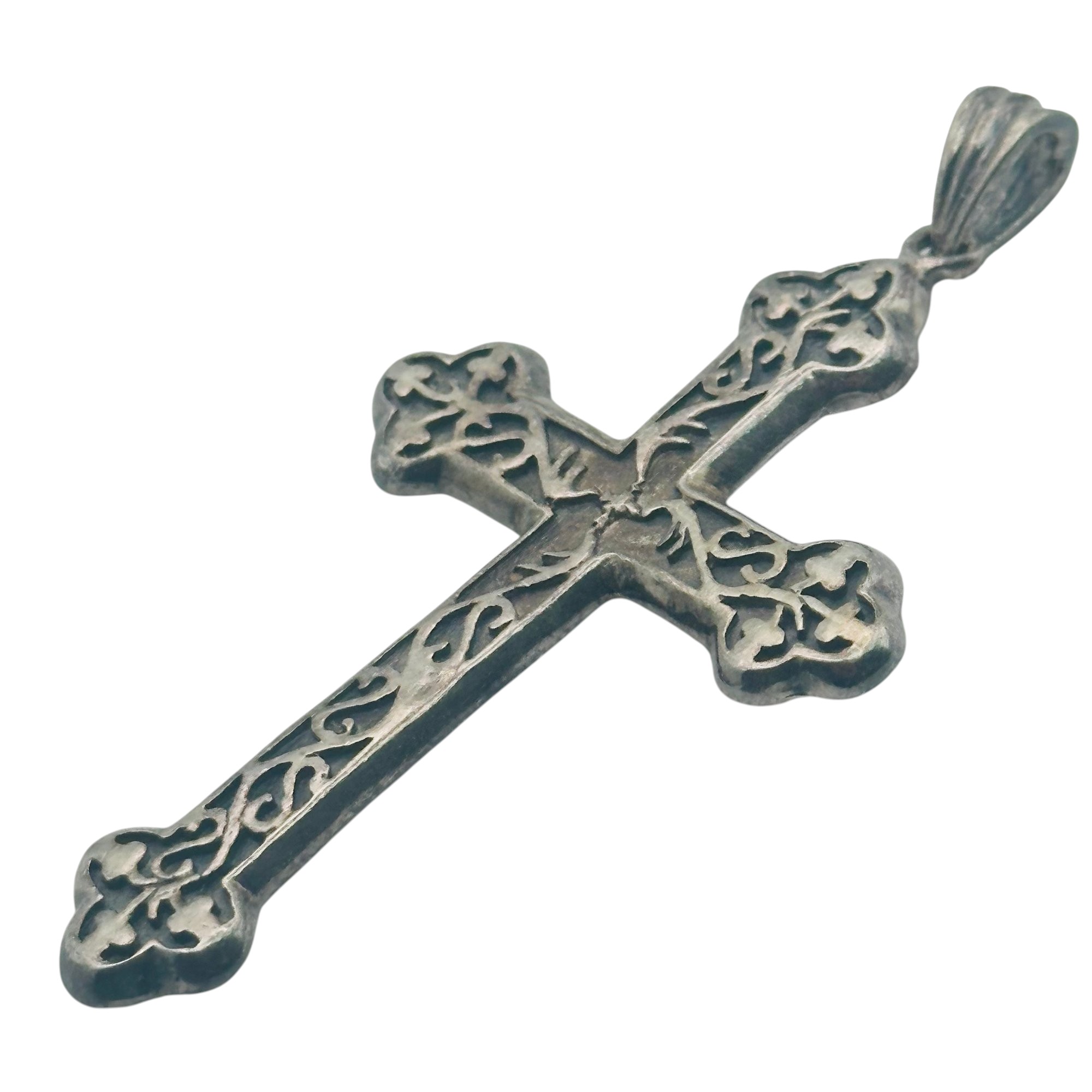 Sterling Overlay Cross Pendant