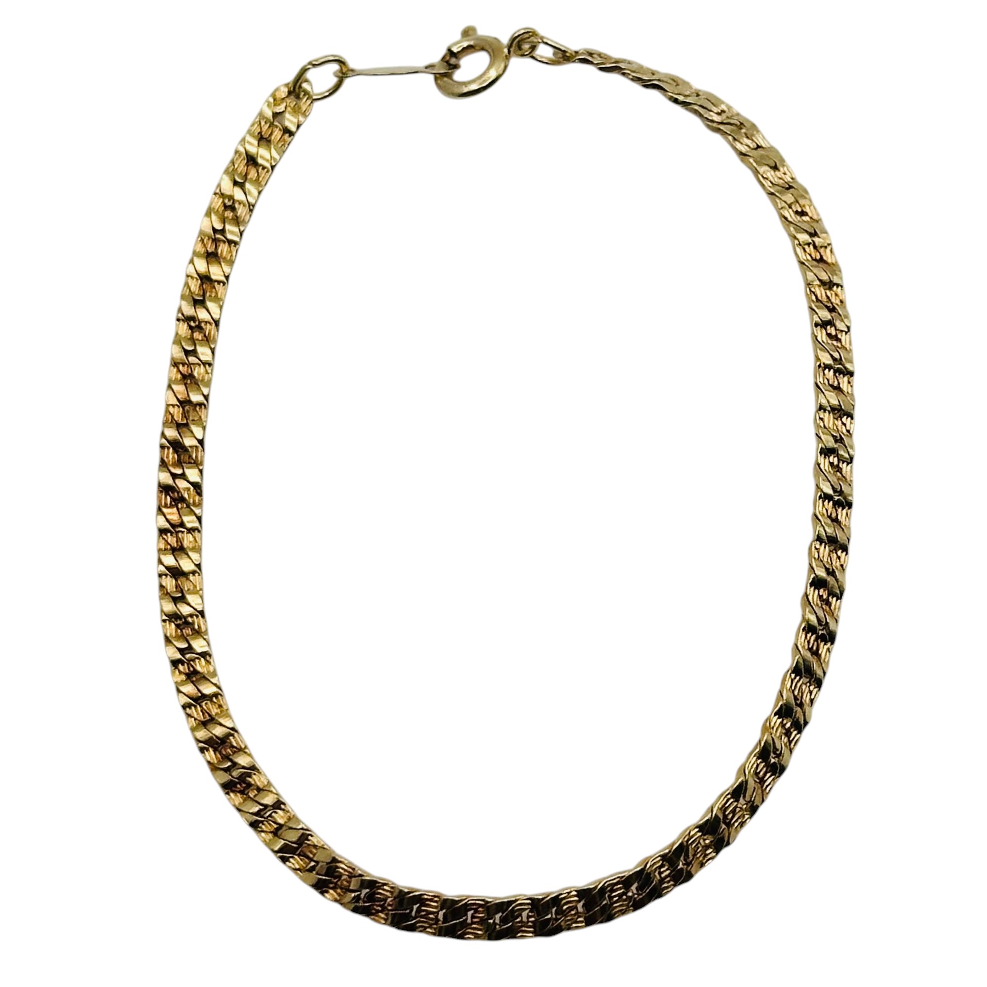 Signed Sterling Flat Chain Bracelet
