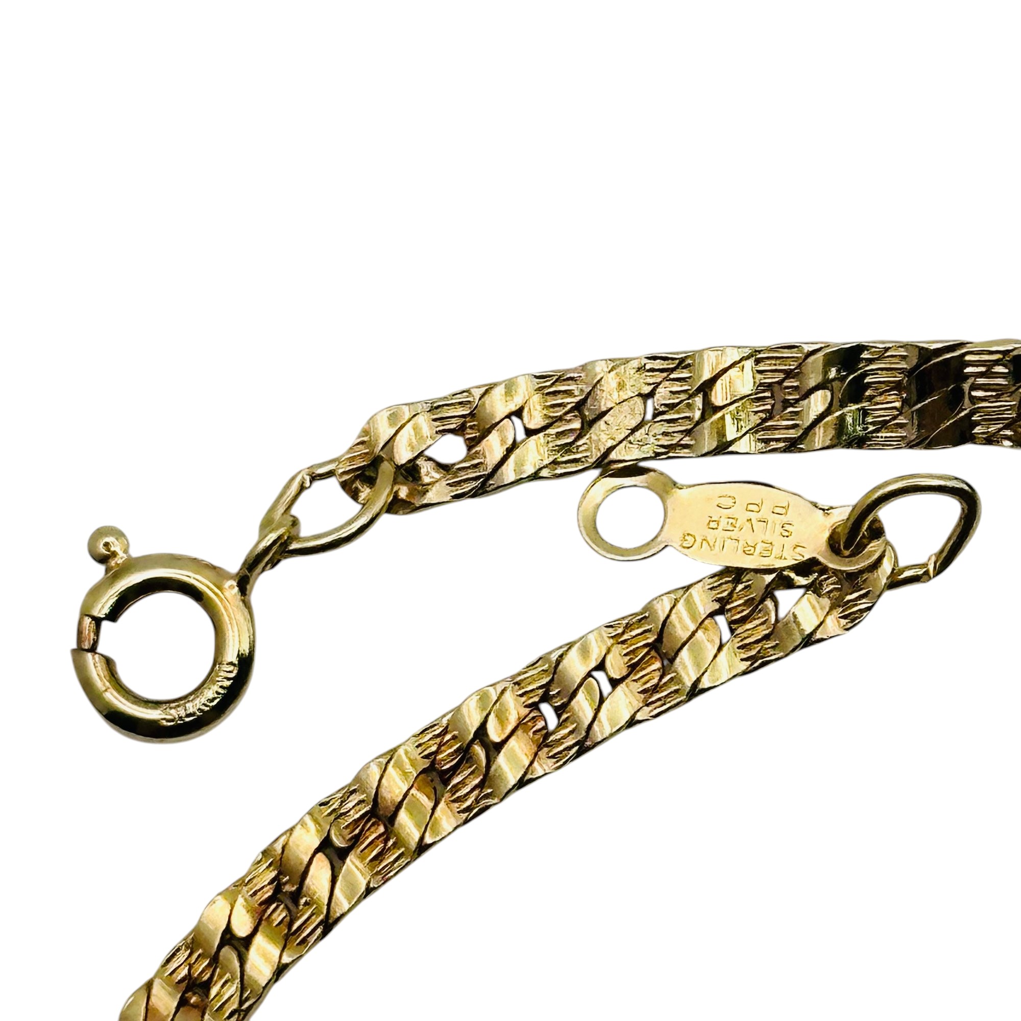 Signed Sterling Flat Chain Bracelet