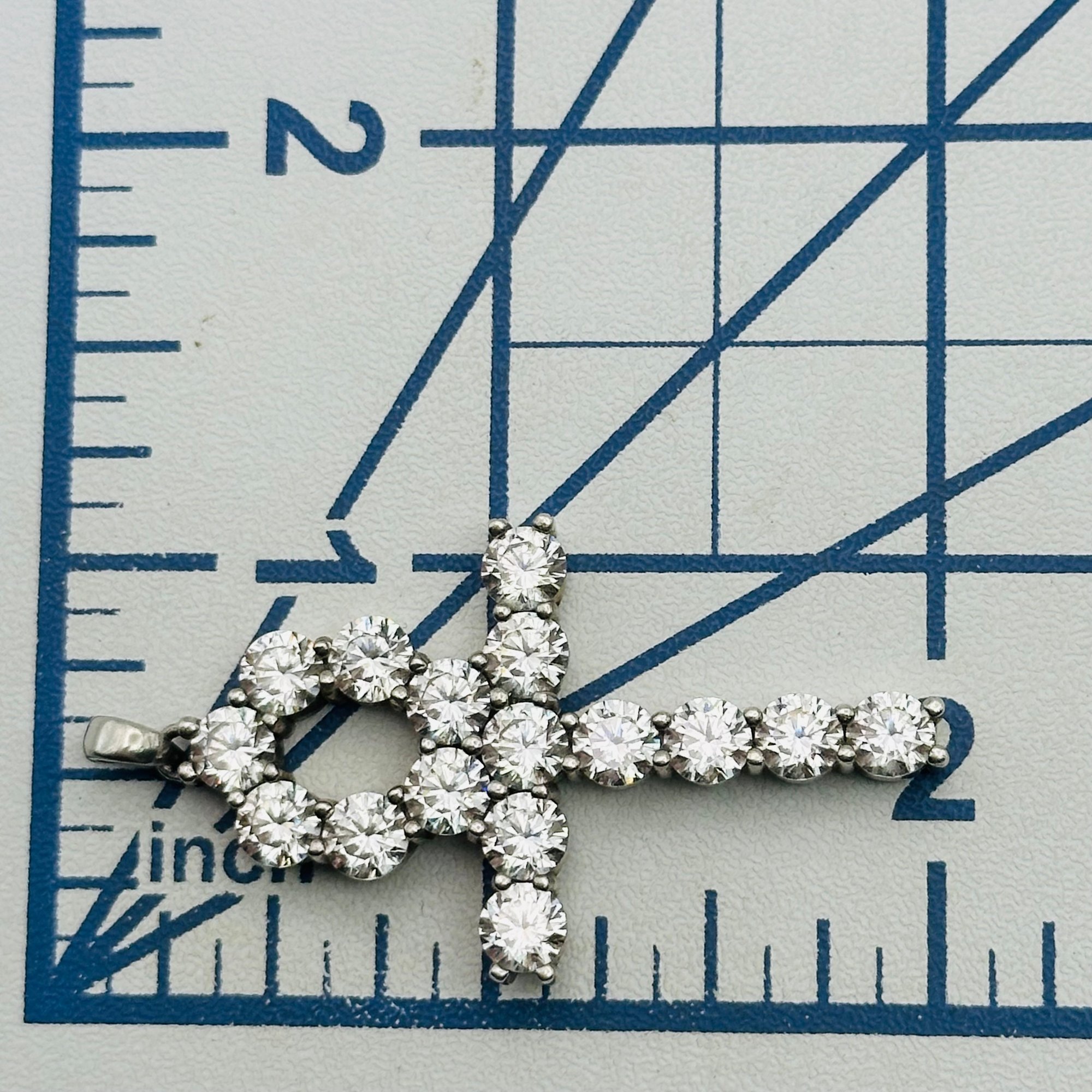 Sterling Rhinestone Ankh Pendant