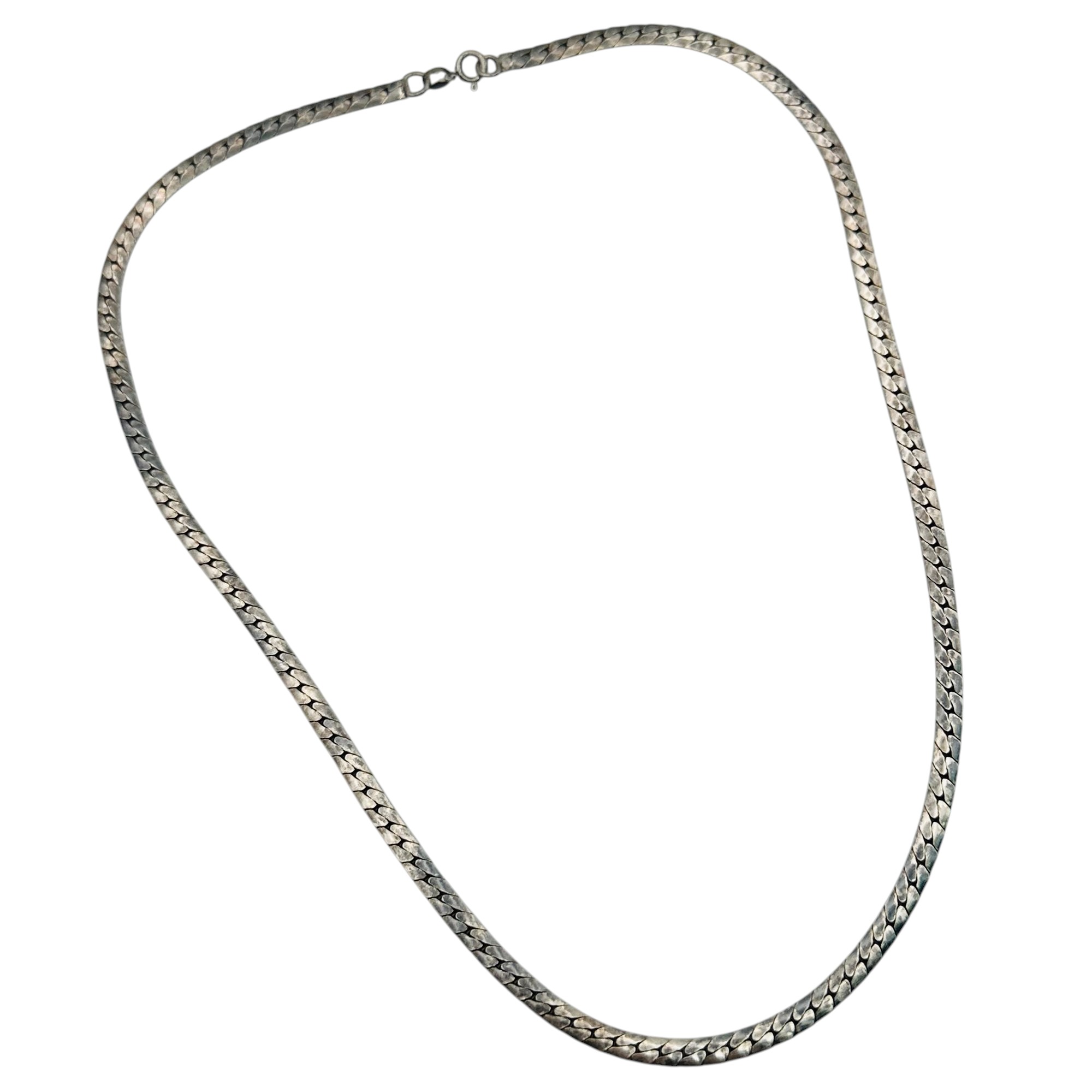 Sterling Herringbone Chain Necklace