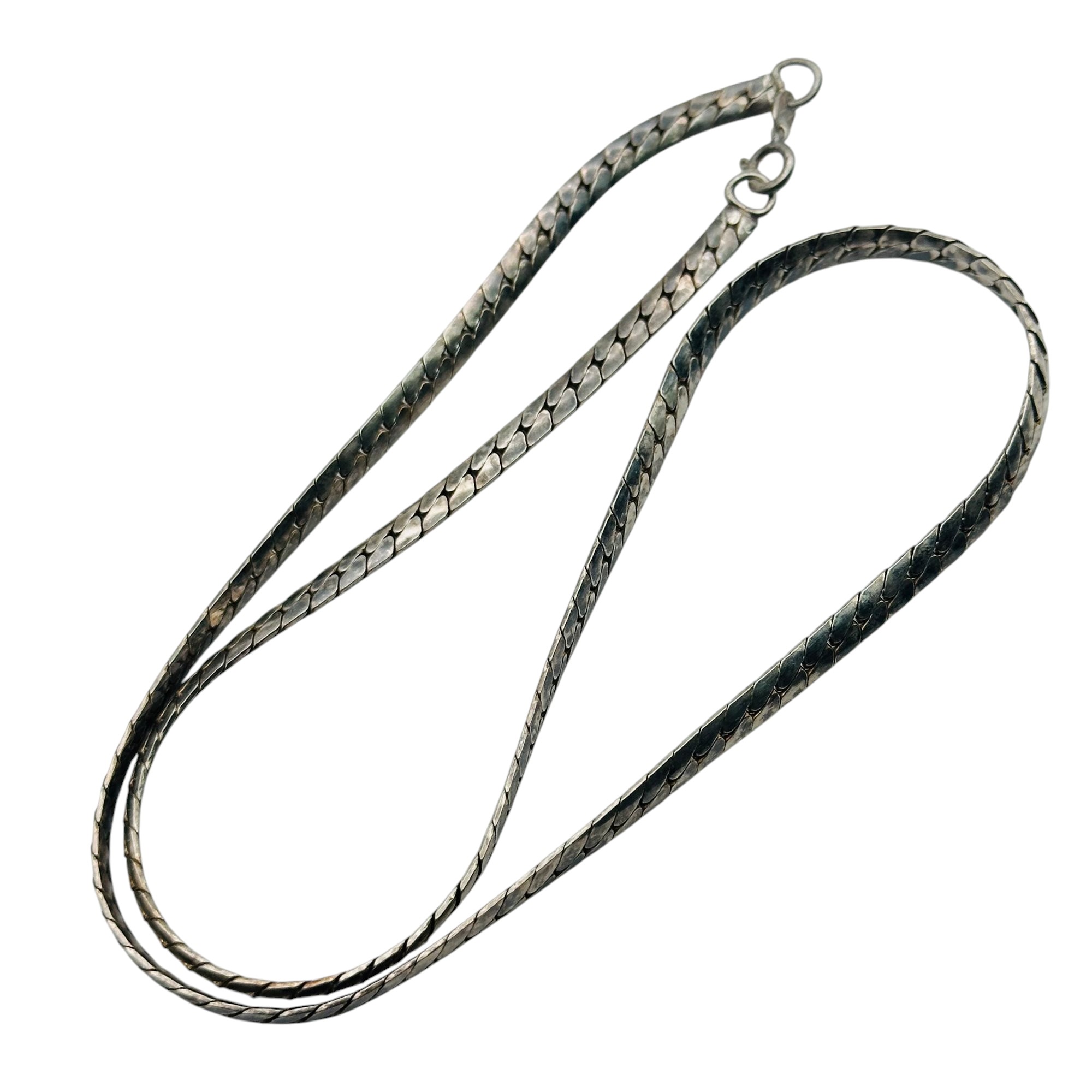 Sterling Herringbone Chain Necklace