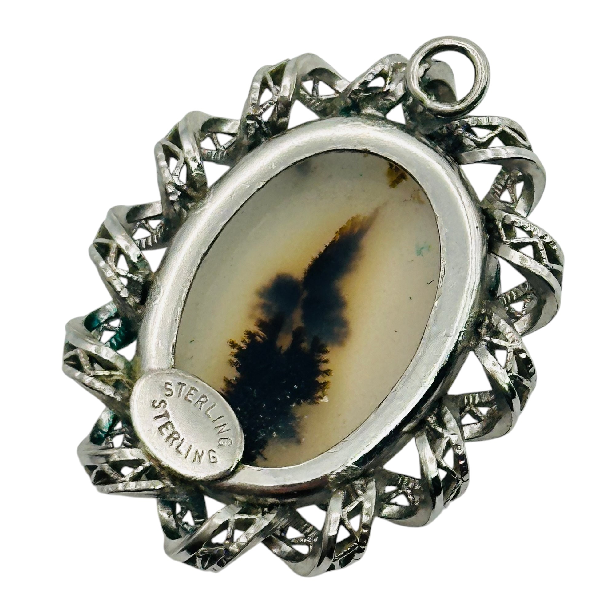 Sterling Dendritic Agate Pendant