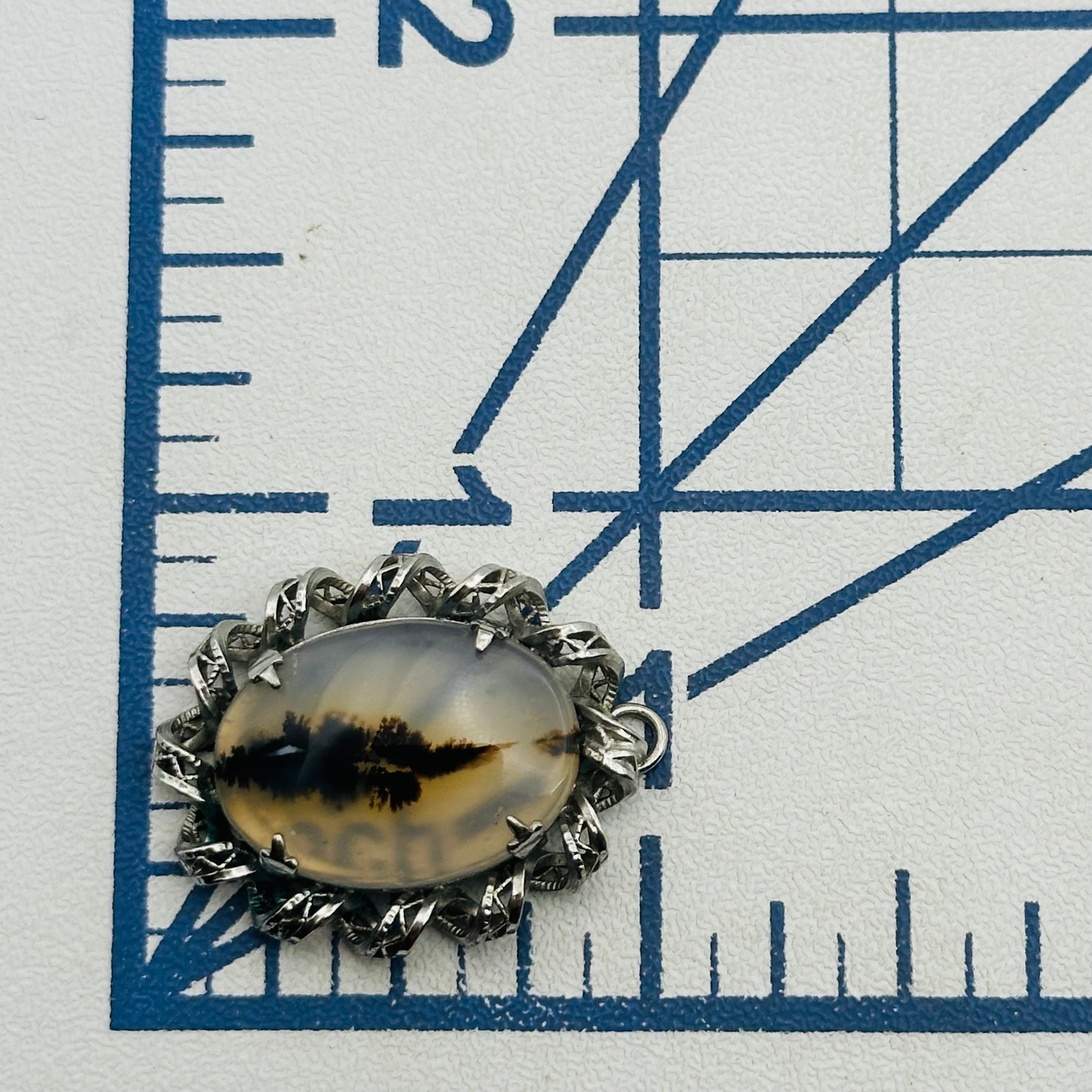 Sterling Dendritic Agate Pendant