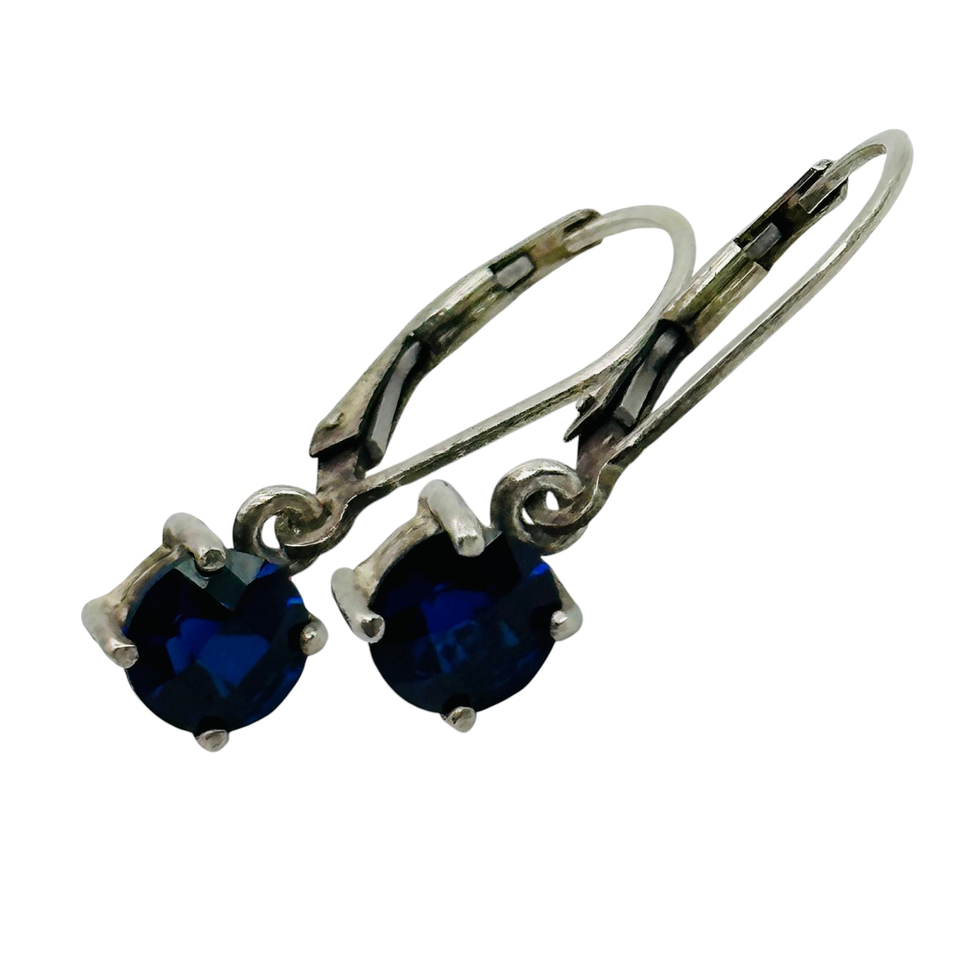 Sterling Sapphire Jacket Earrings