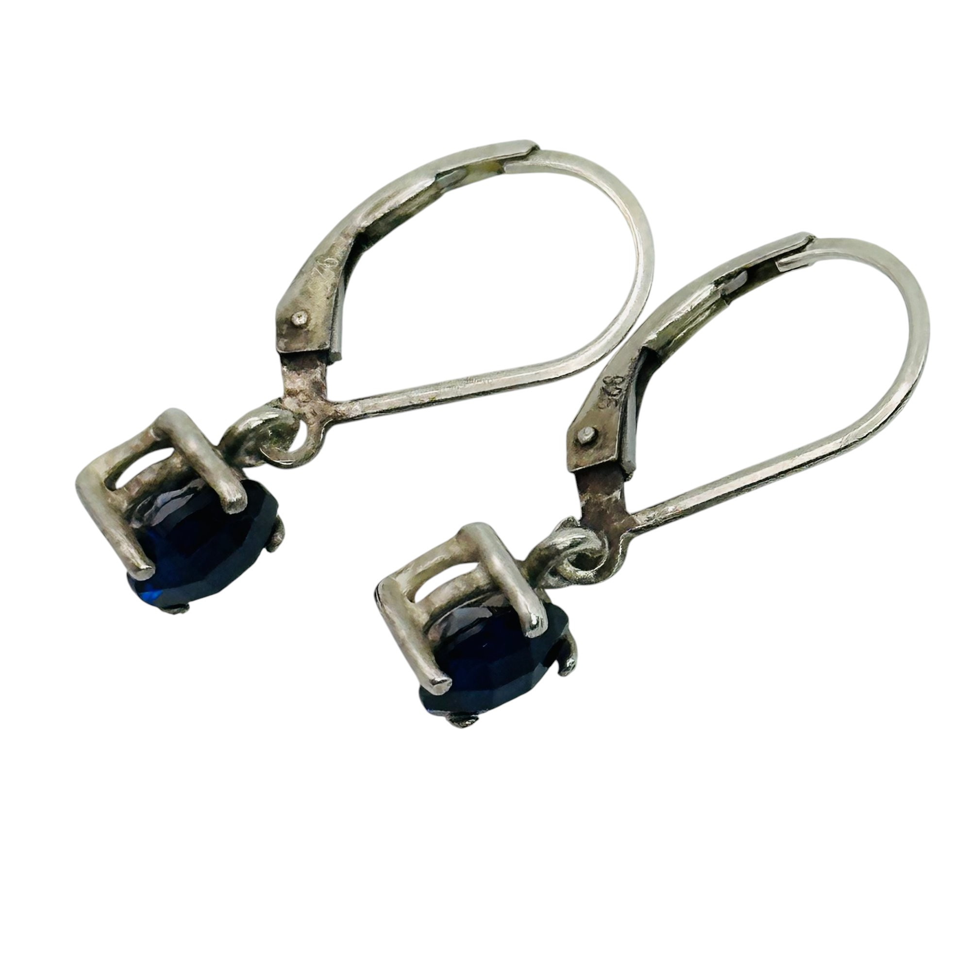 Sterling Sapphire Jacket Earrings