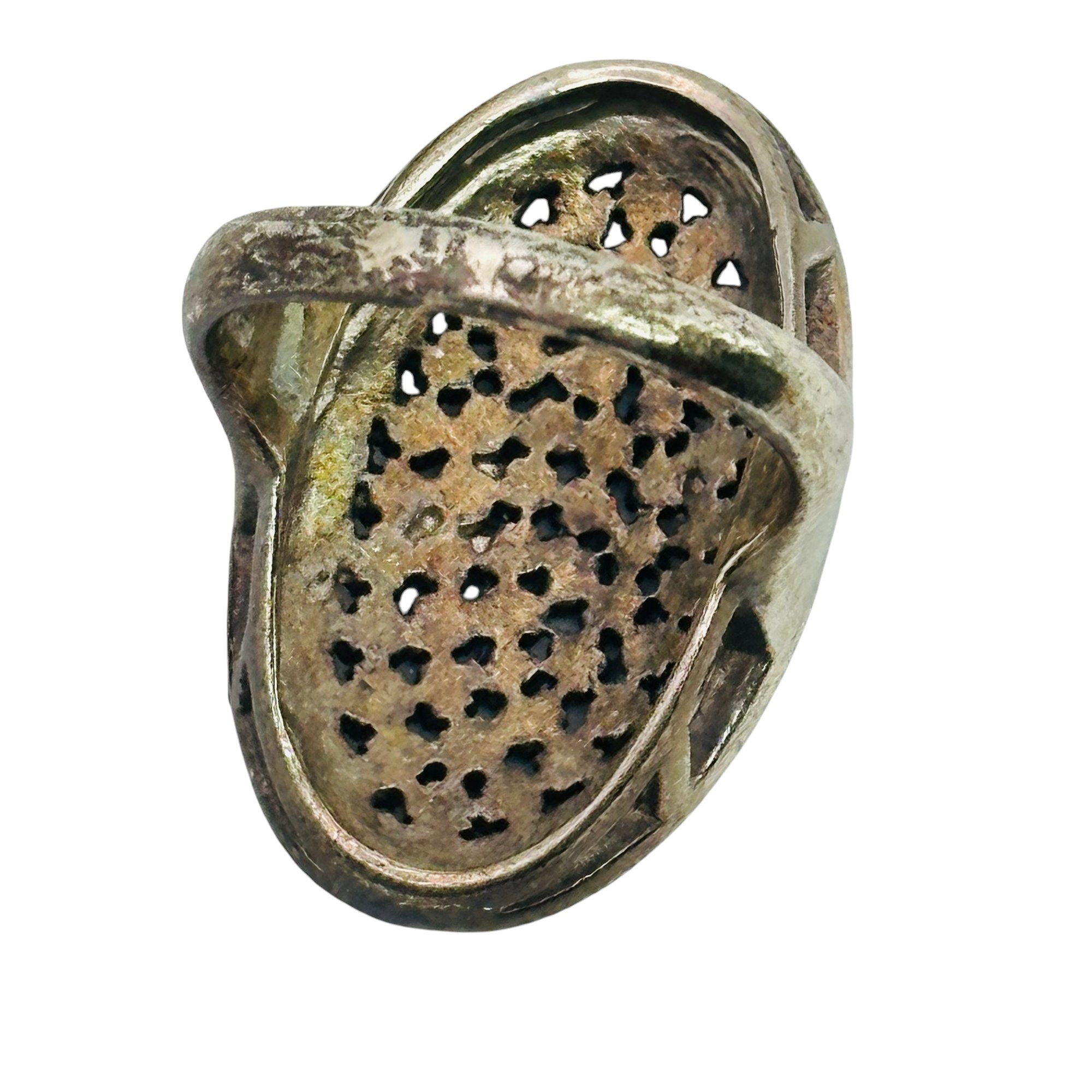 Sterling Marcasite Oval Ring Sz 6.5