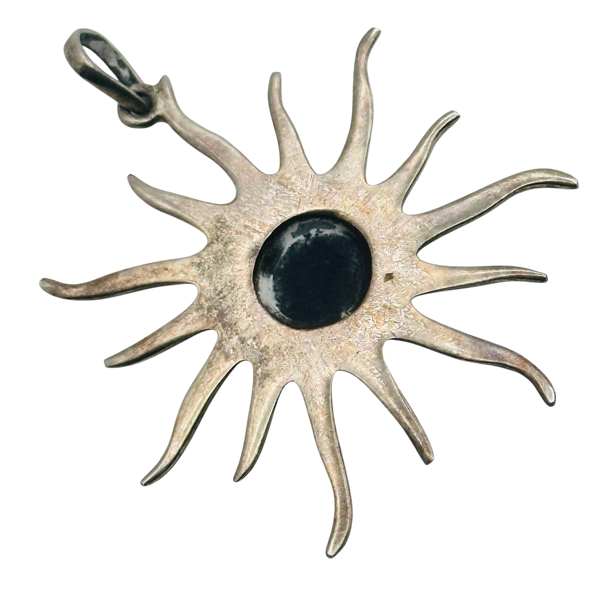 Sterling Onyx Sun Pendant