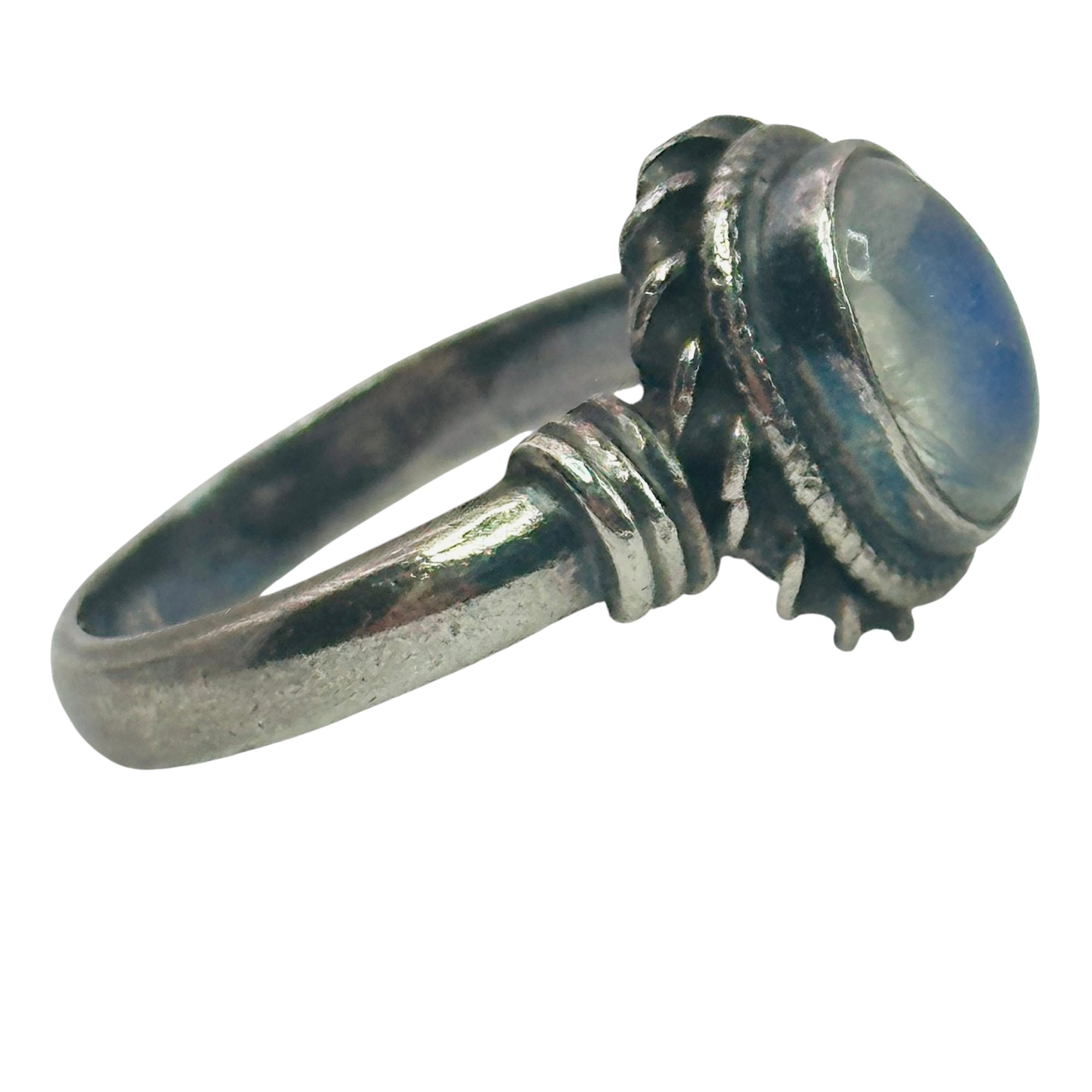 Sterling Moonstone Oval Ring Sz 4.5