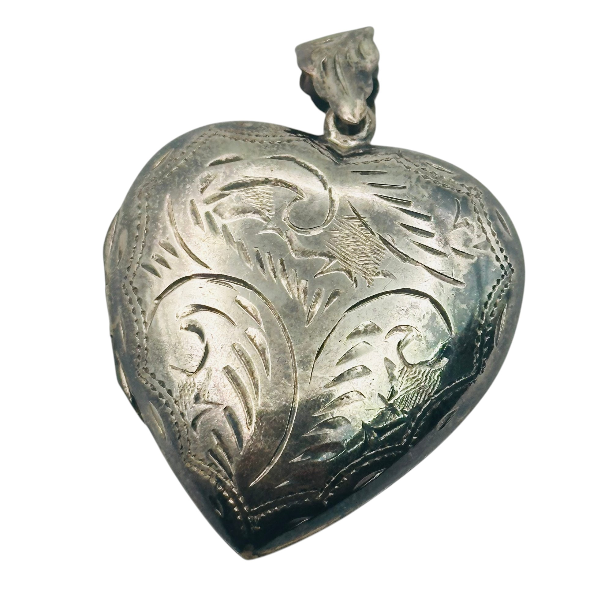 Sterling Stamped Heart Locket