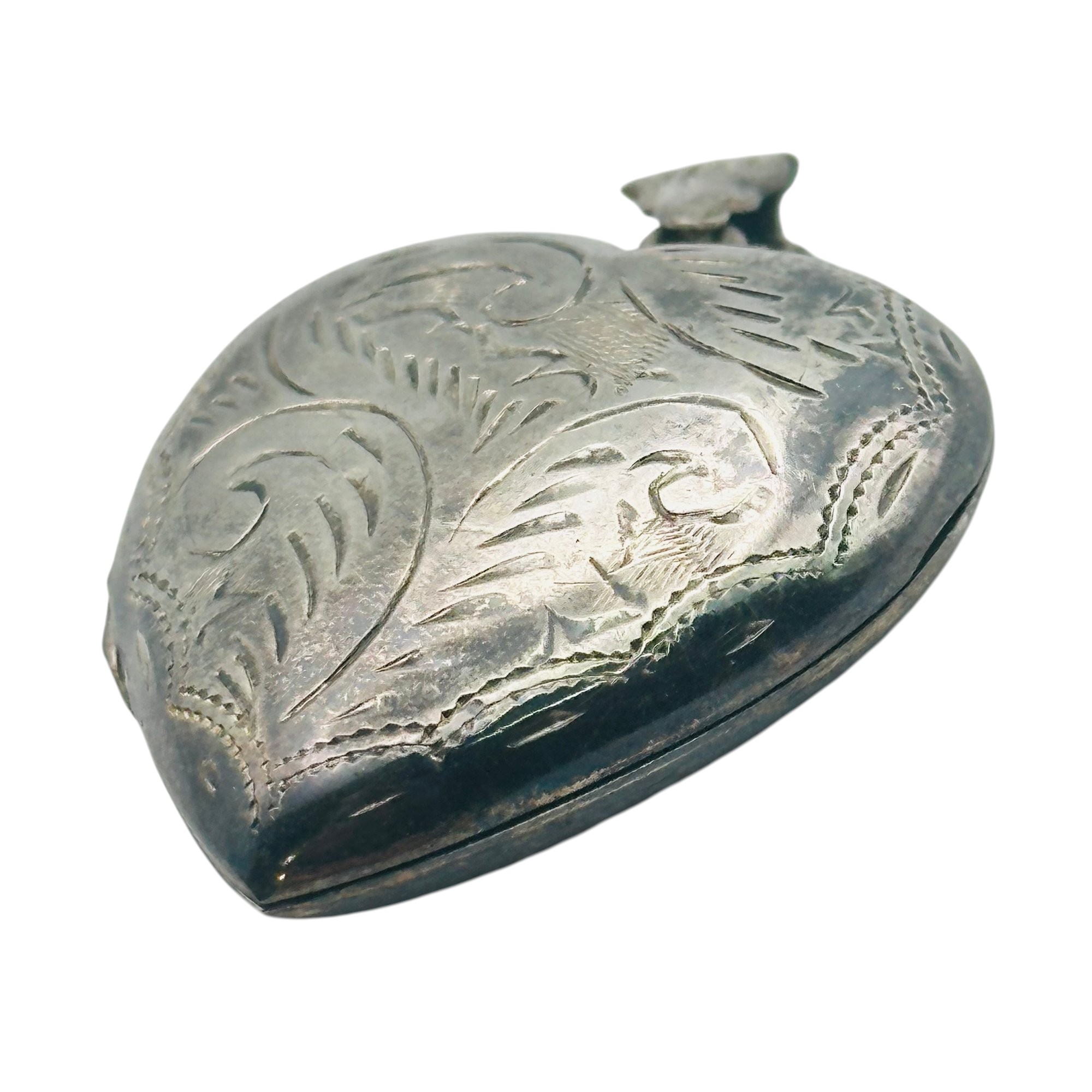 Sterling Stamped Heart Locket