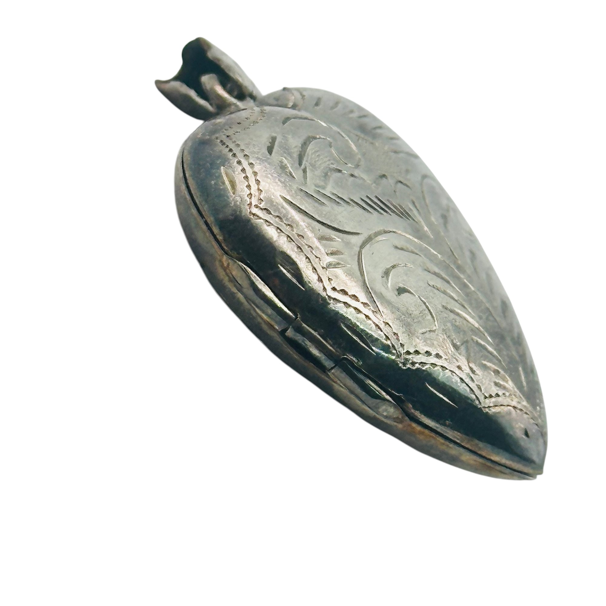 Sterling Stamped Heart Locket