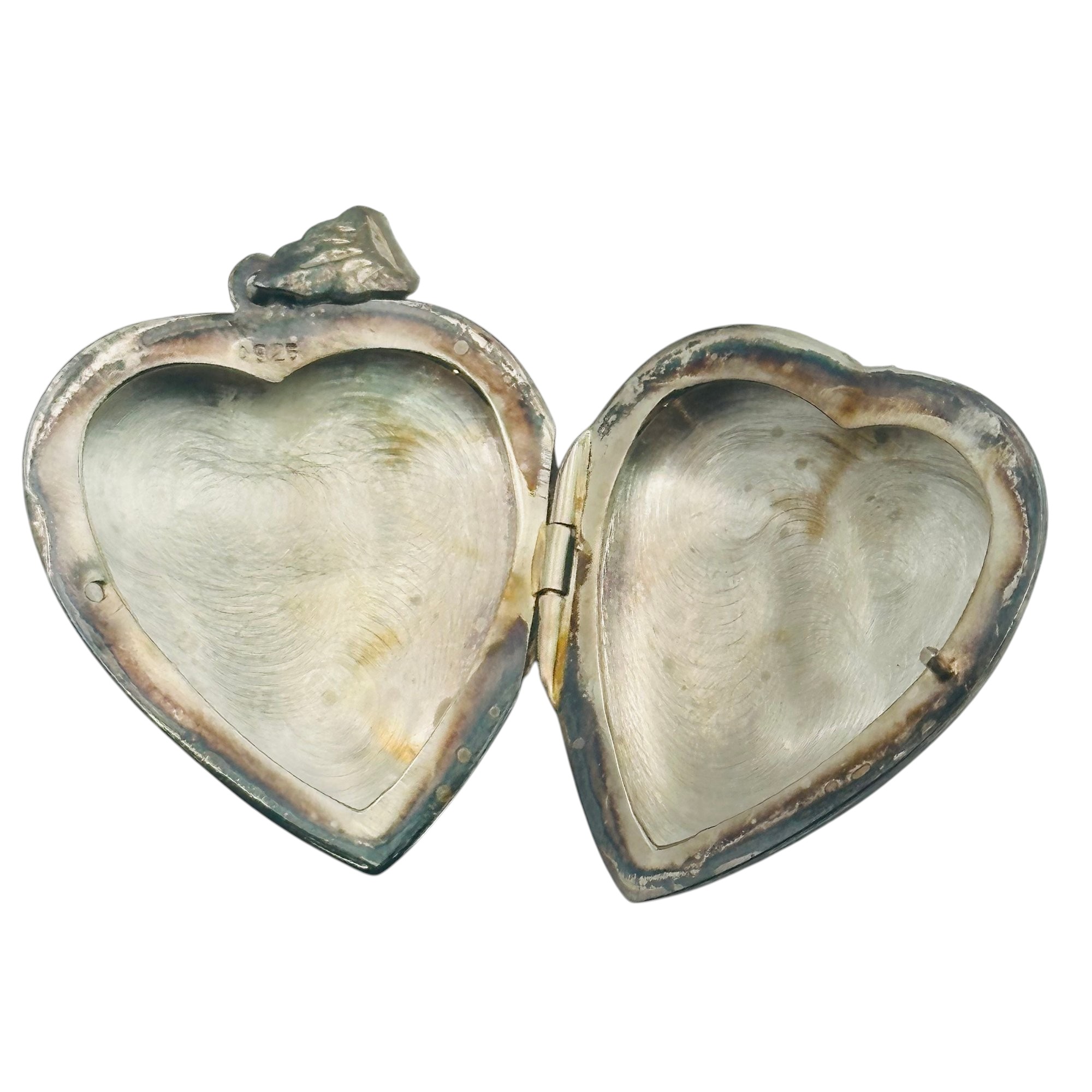 Sterling Stamped Heart Locket