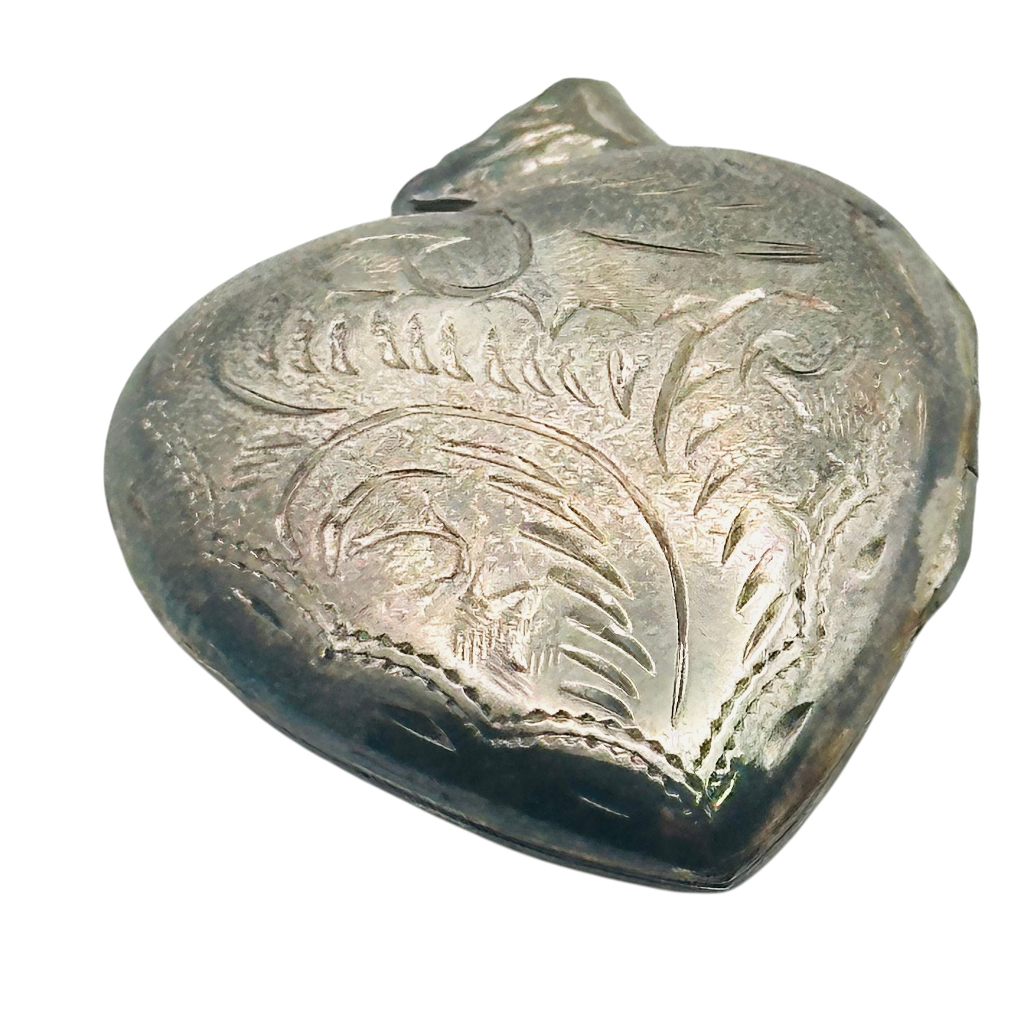Sterling Stamped Heart Locket