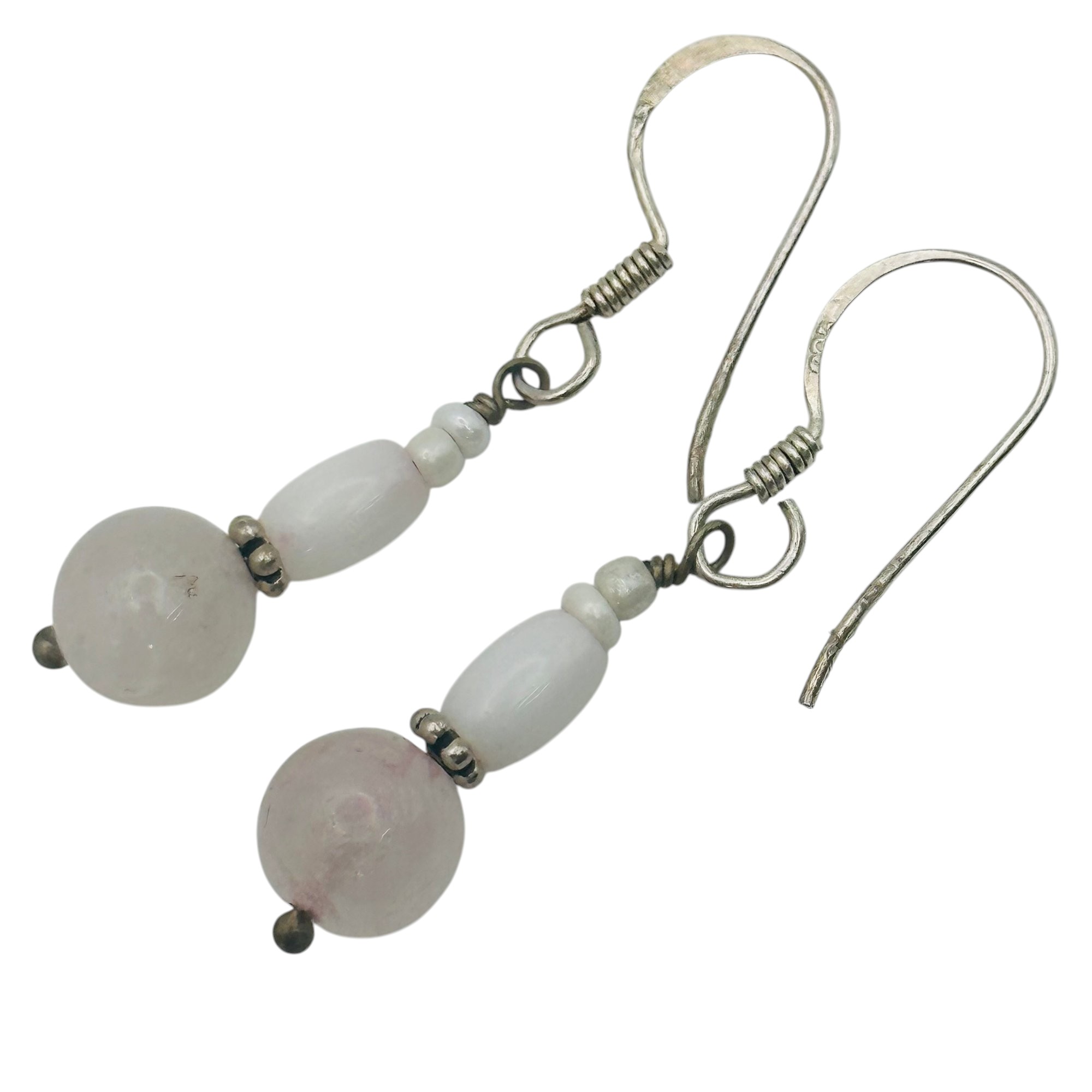 Sterling Rose Quartz Earrings