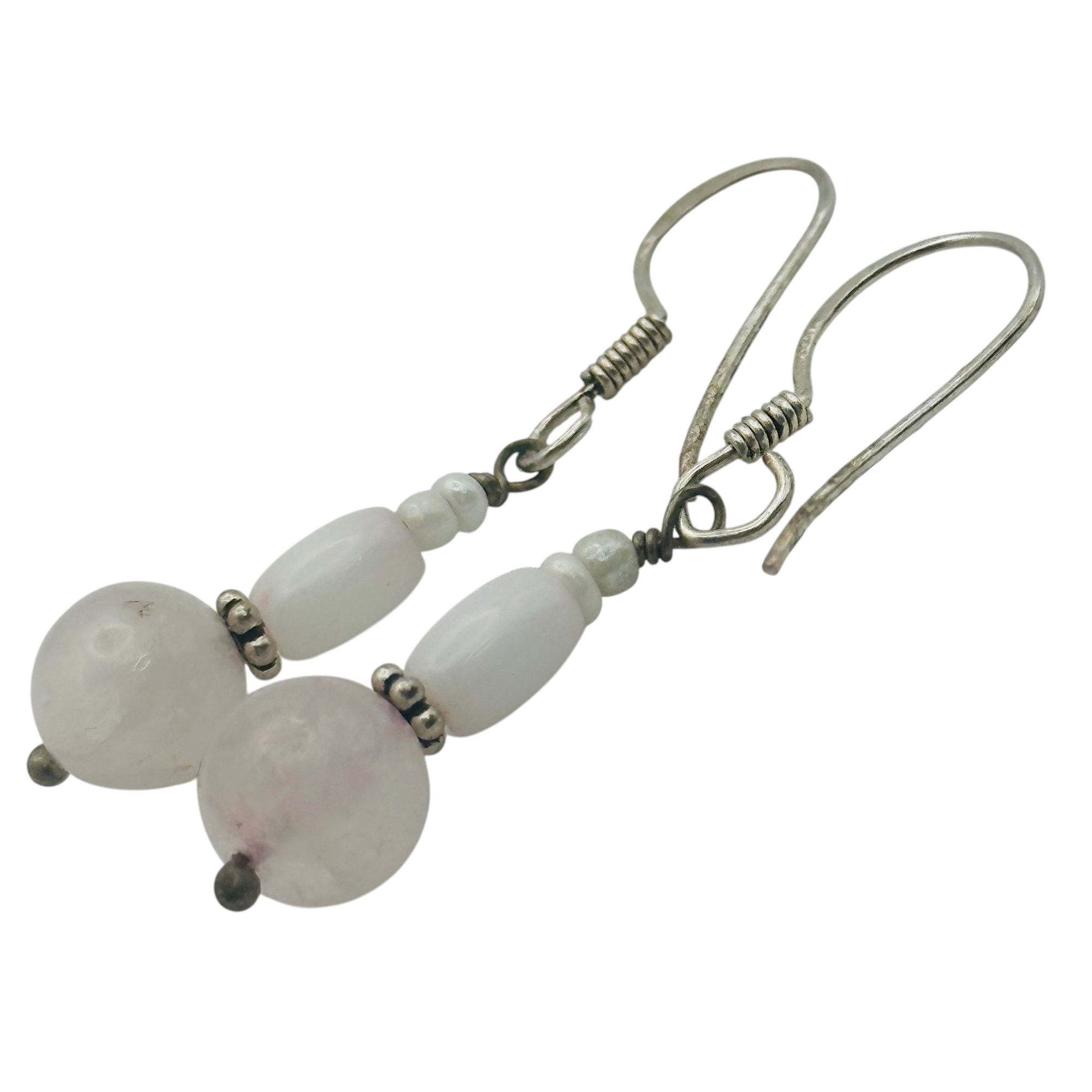 Sterling Rose Quartz Earrings