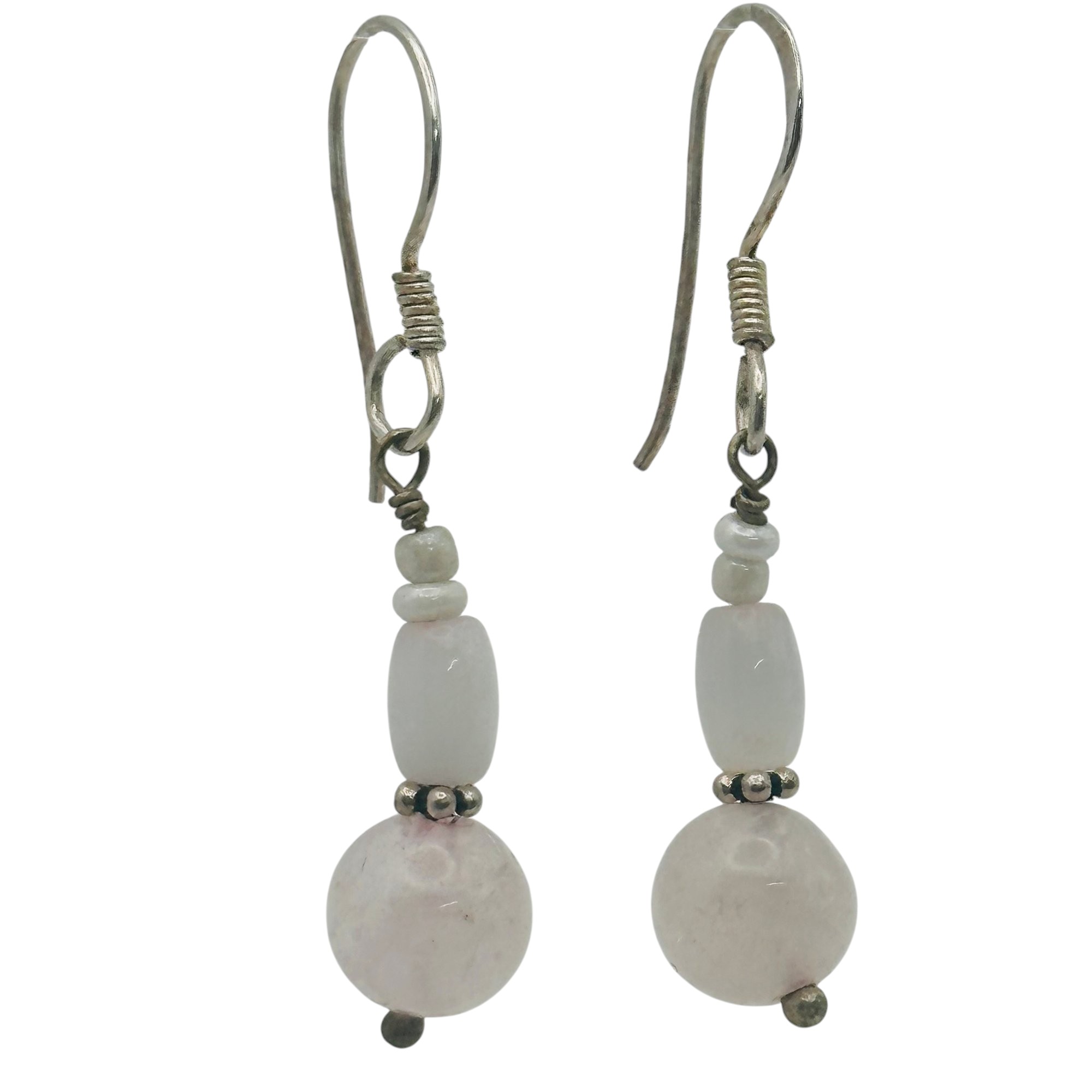 Sterling Rose Quartz Earrings