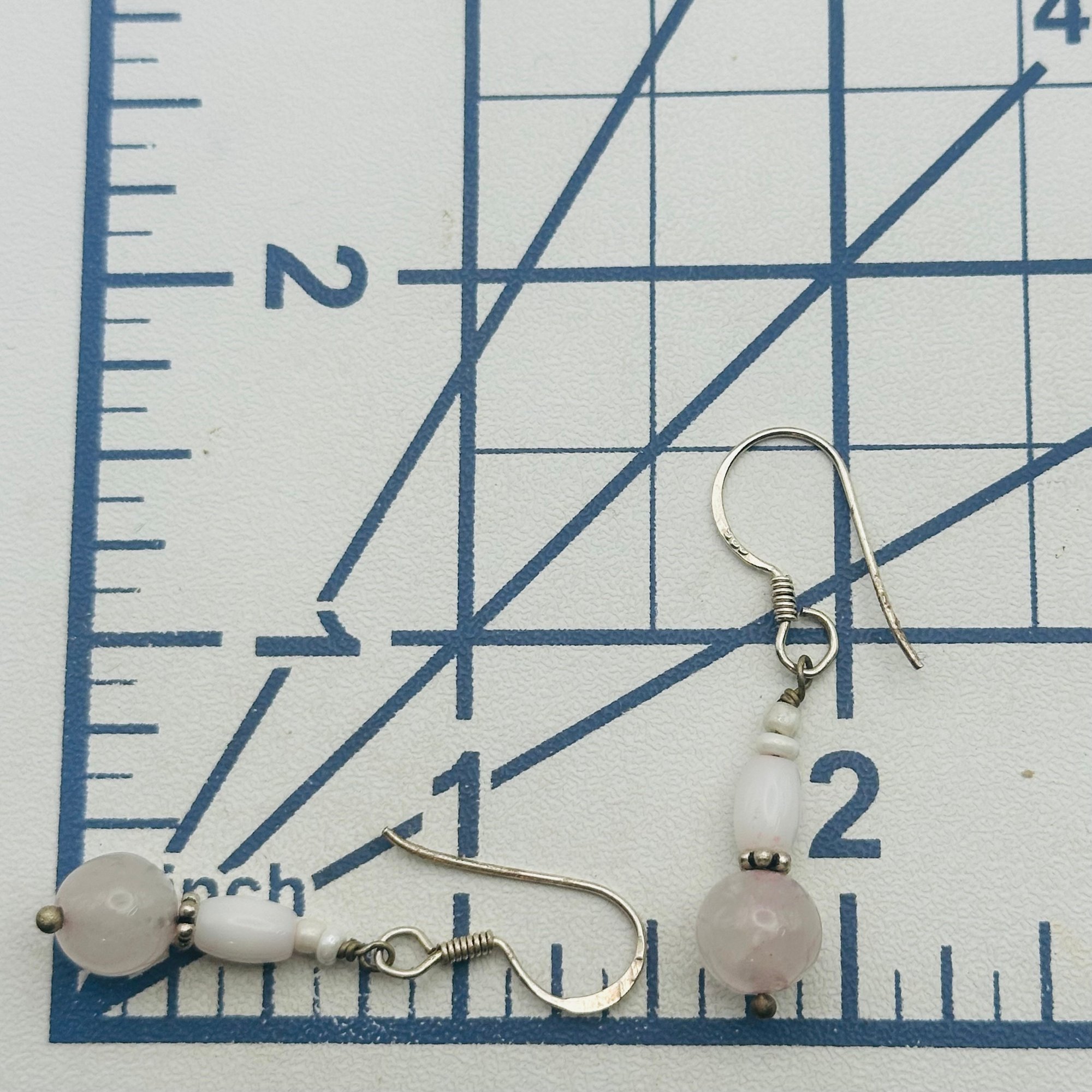 Sterling Rose Quartz Earrings