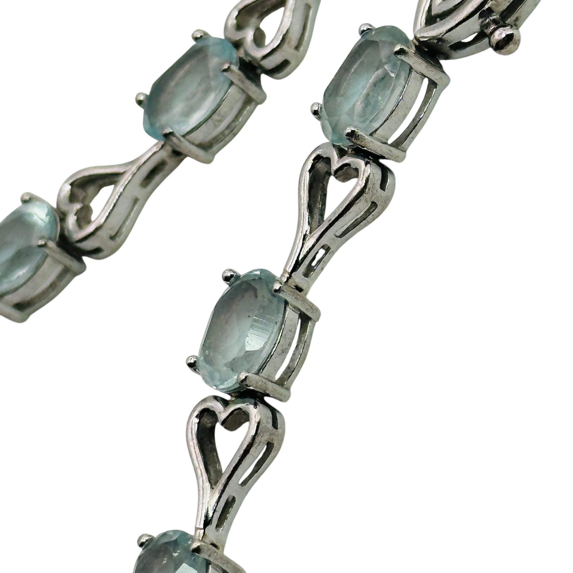 Signed Sterling Topaz Heart Bracelet