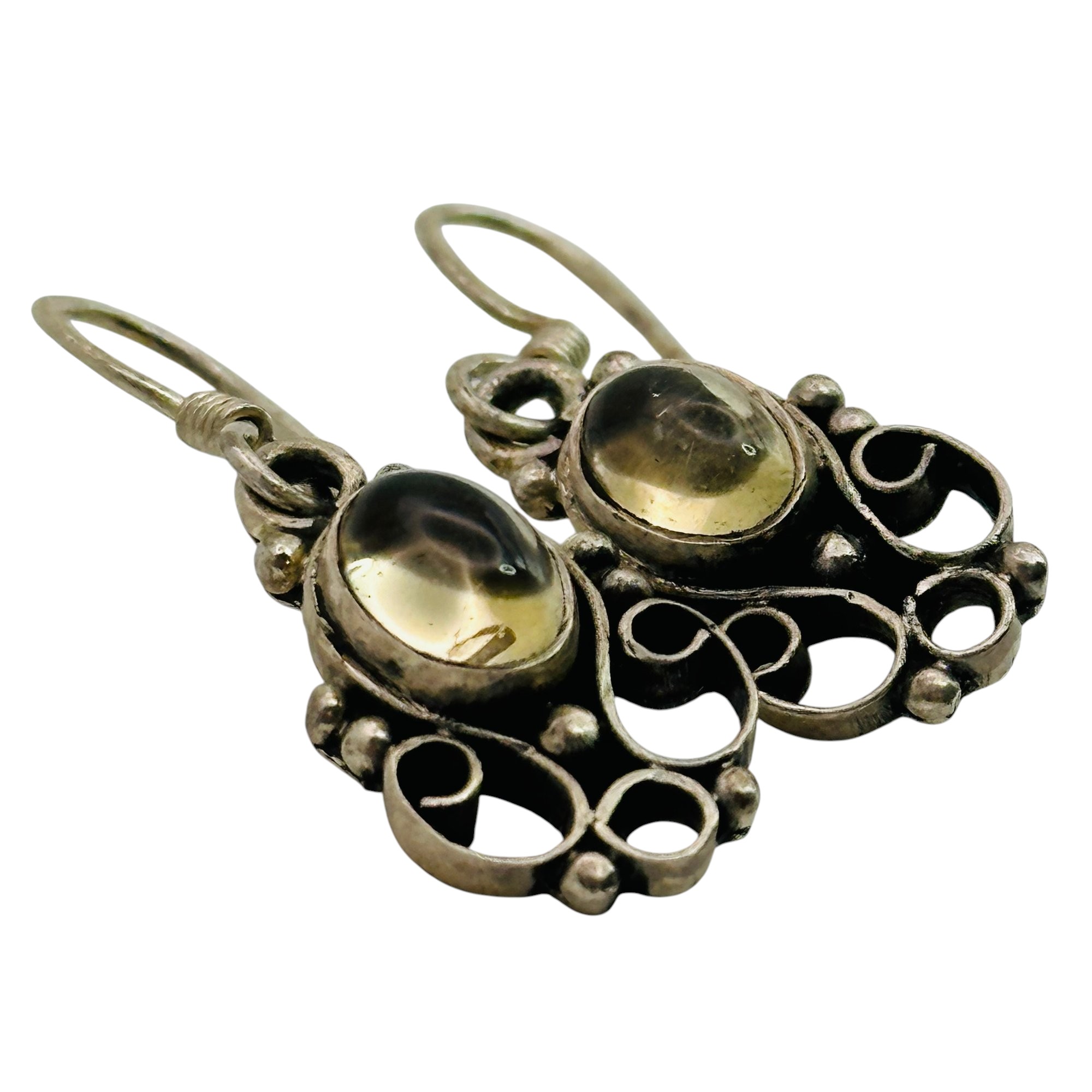 Sterling Tourmaline Dangle Earrings