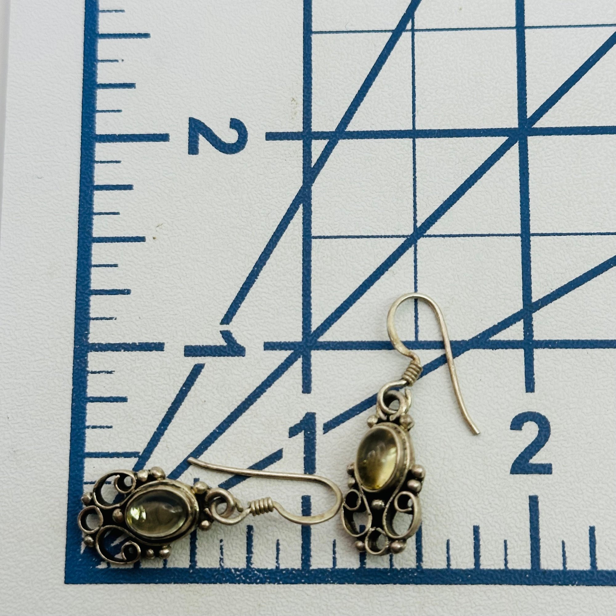 Sterling Tourmaline Dangle Earrings