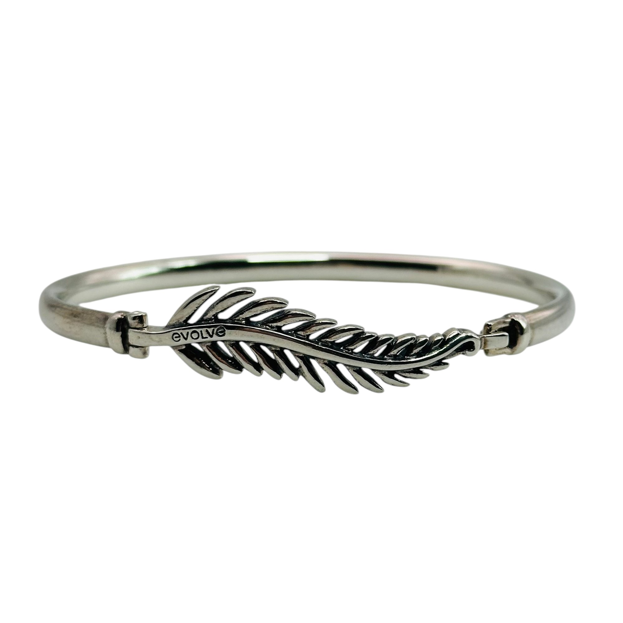 Evolve Sterling Openable Leaf Bangle Bracelet