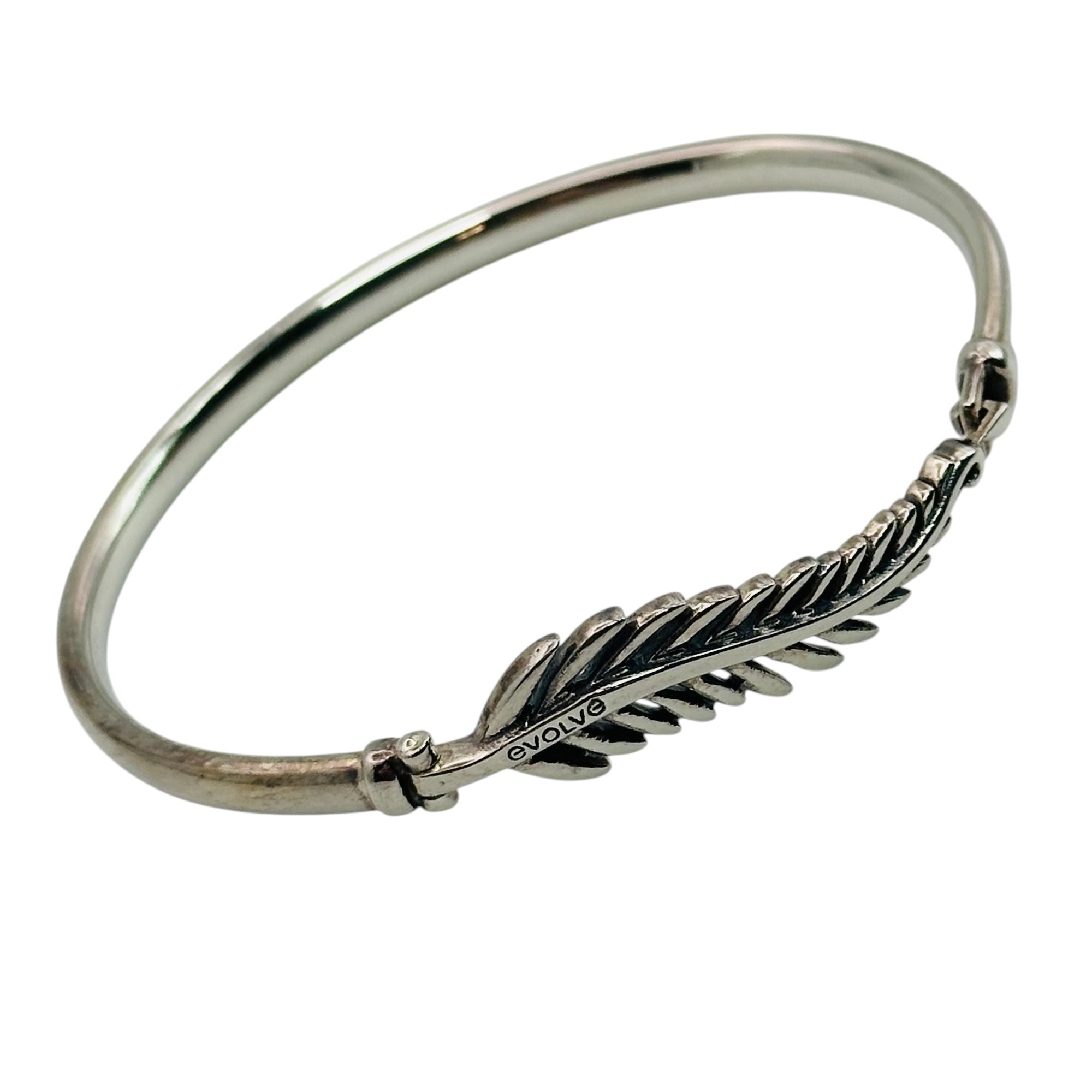 Evolve Sterling Openable Leaf Bangle Bracelet
