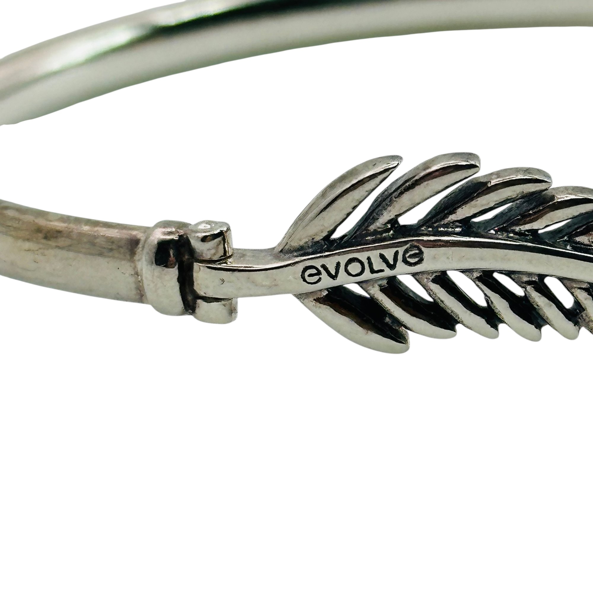 Evolve Sterling Openable Leaf Bangle Bracelet