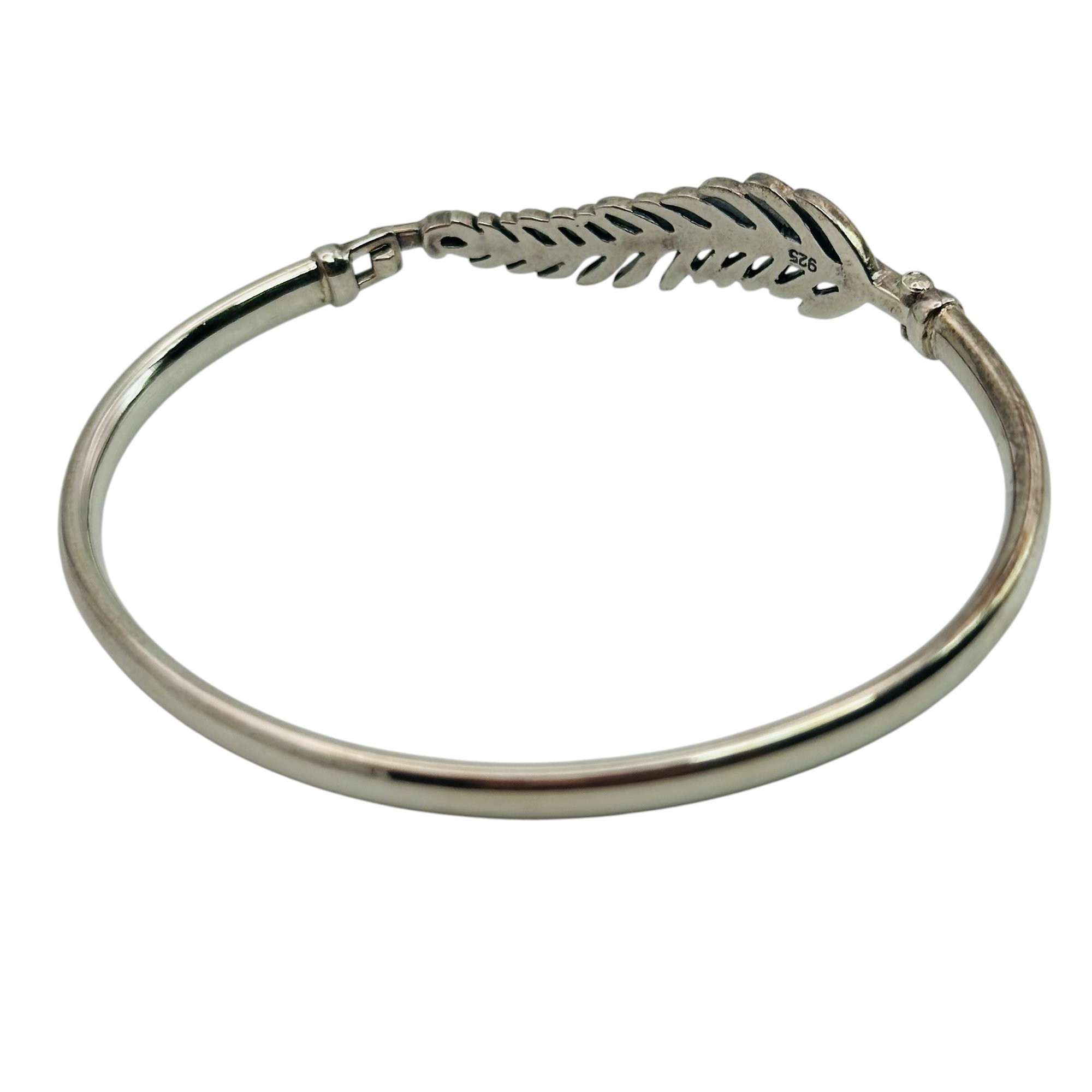 Evolve Sterling Openable Leaf Bangle Bracelet