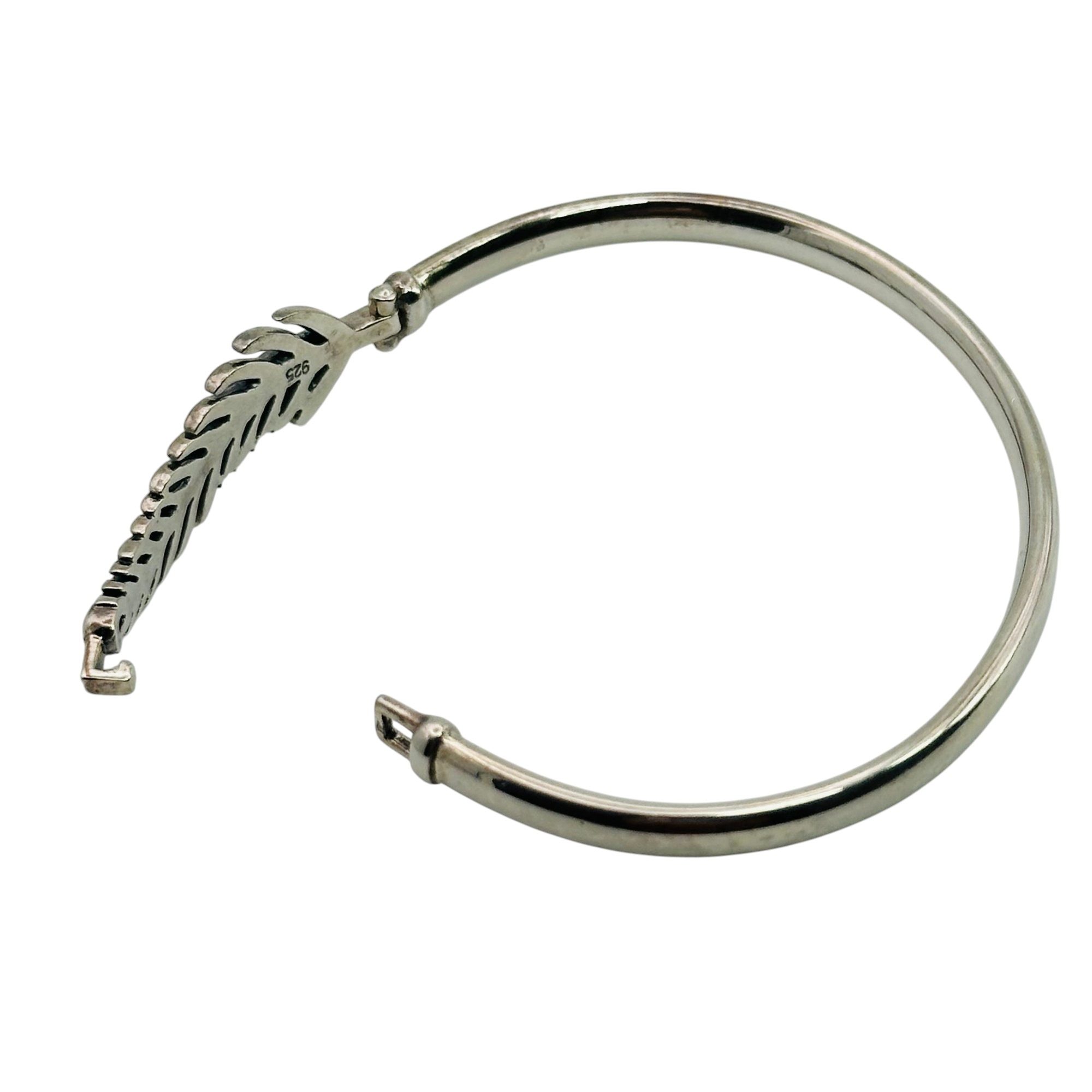 Evolve Sterling Openable Leaf Bangle Bracelet